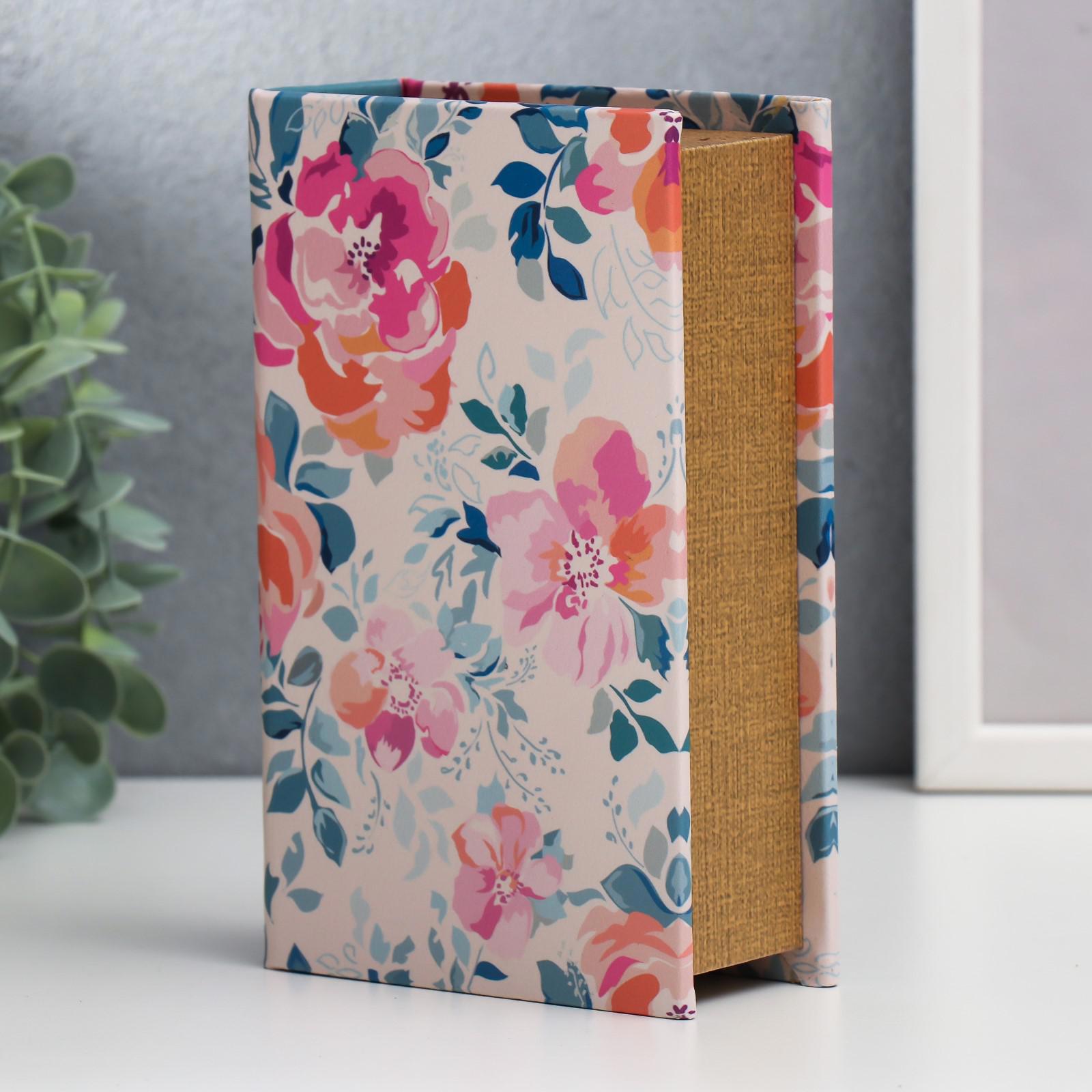 Изображение товара Сейф-книга "Весенние цветы" металл,17x11x5 см, искусственная кожа
