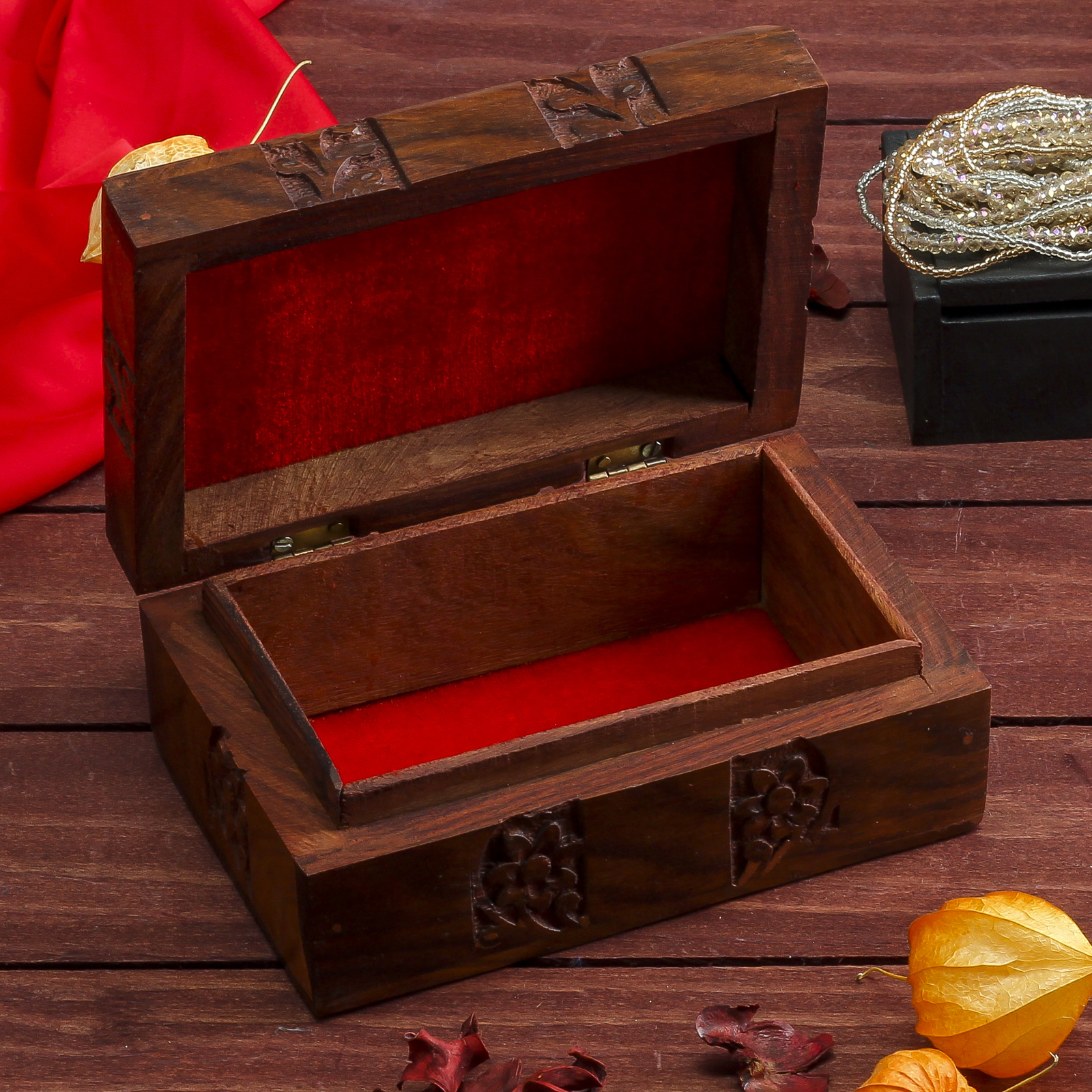 Изображение товара Шкатулка универсальная "Цветочки" 15x10x6 см