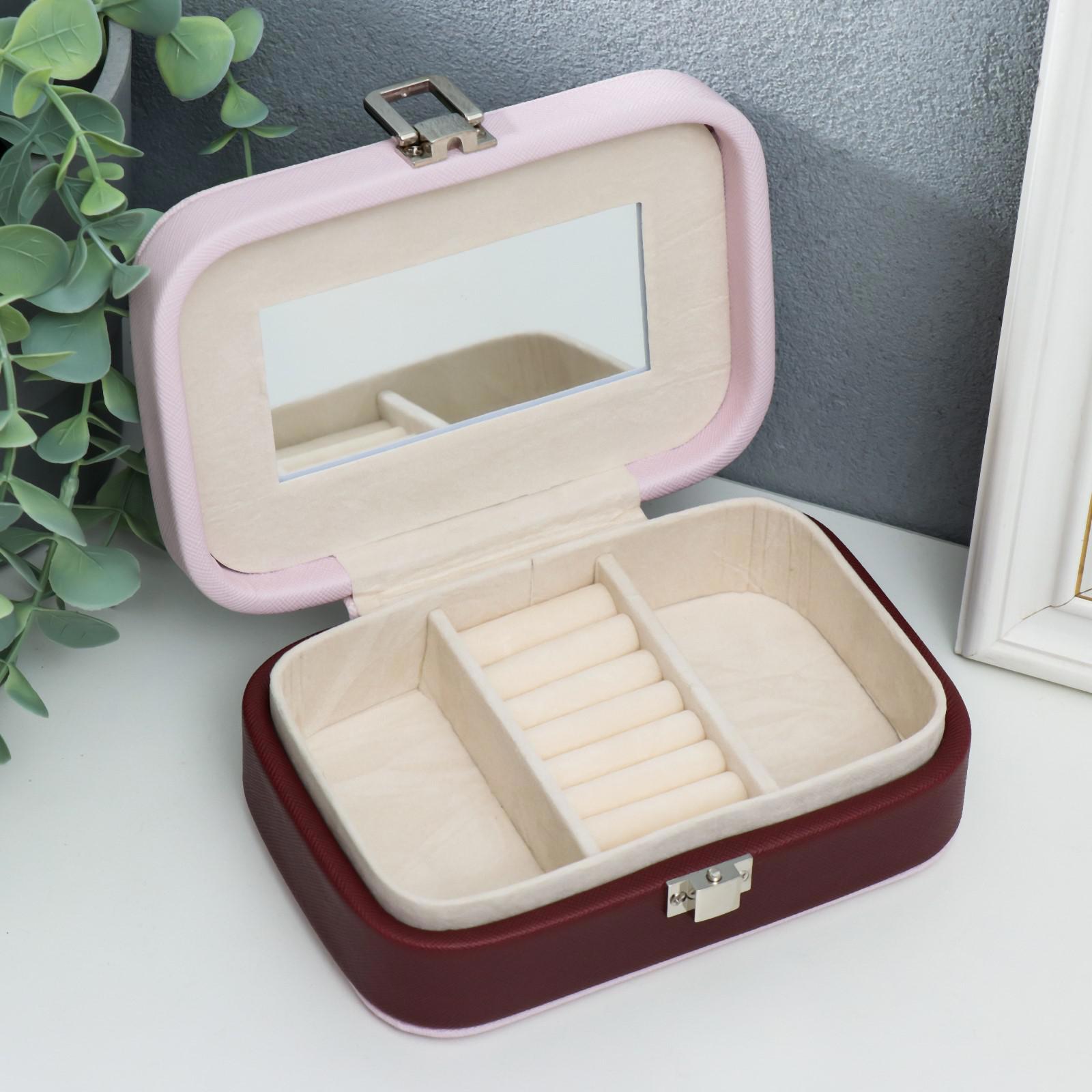 Изображение товара Шкатулка для украшений Simaland "Кактусы" нежно-розовая 5x15x10 см