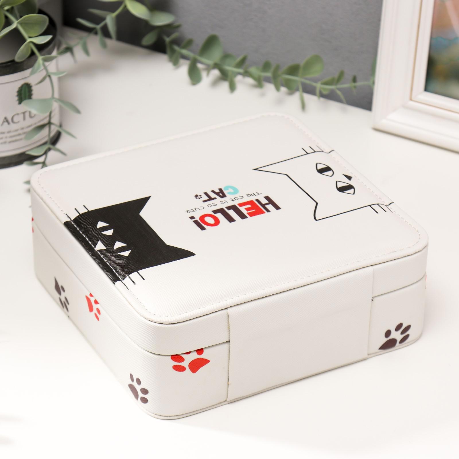 Изображение товара Шкатулка для украшений Simaland "Чёрный и белый кот" 6.5x18x18 см