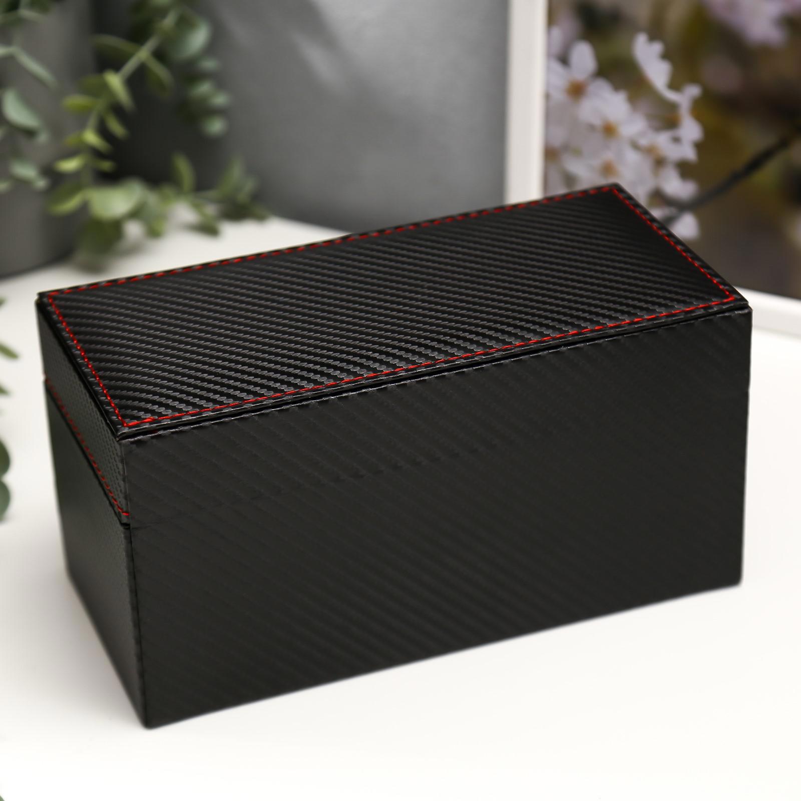 Изображение товара Шкатулка SIMALAND 4 отделения, черная с красной нитью