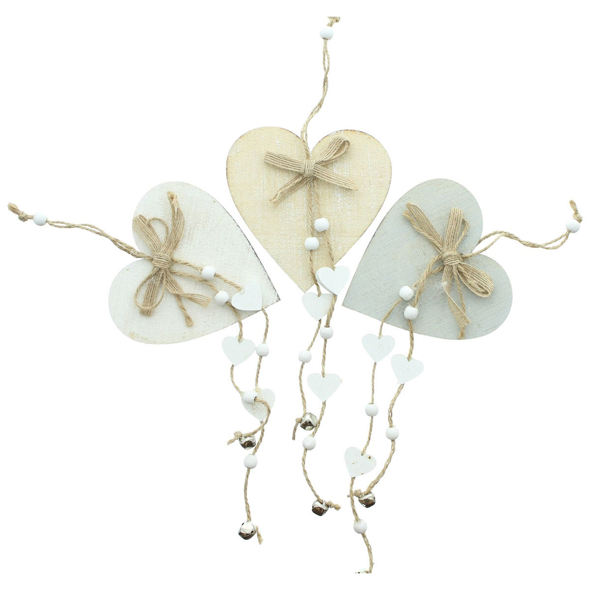 Изображение товара Подвесные фигурки-украшения Frank "Сердечки - натур", 3 штуки