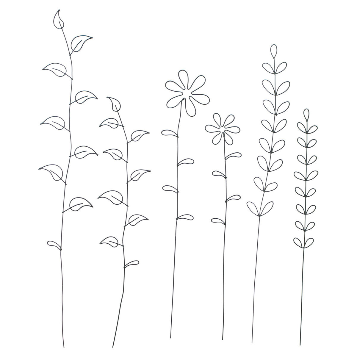 Изображение товара Декоративные фигурки-штекеры "Цветы" FRANK — 6 шт, высота 31 см