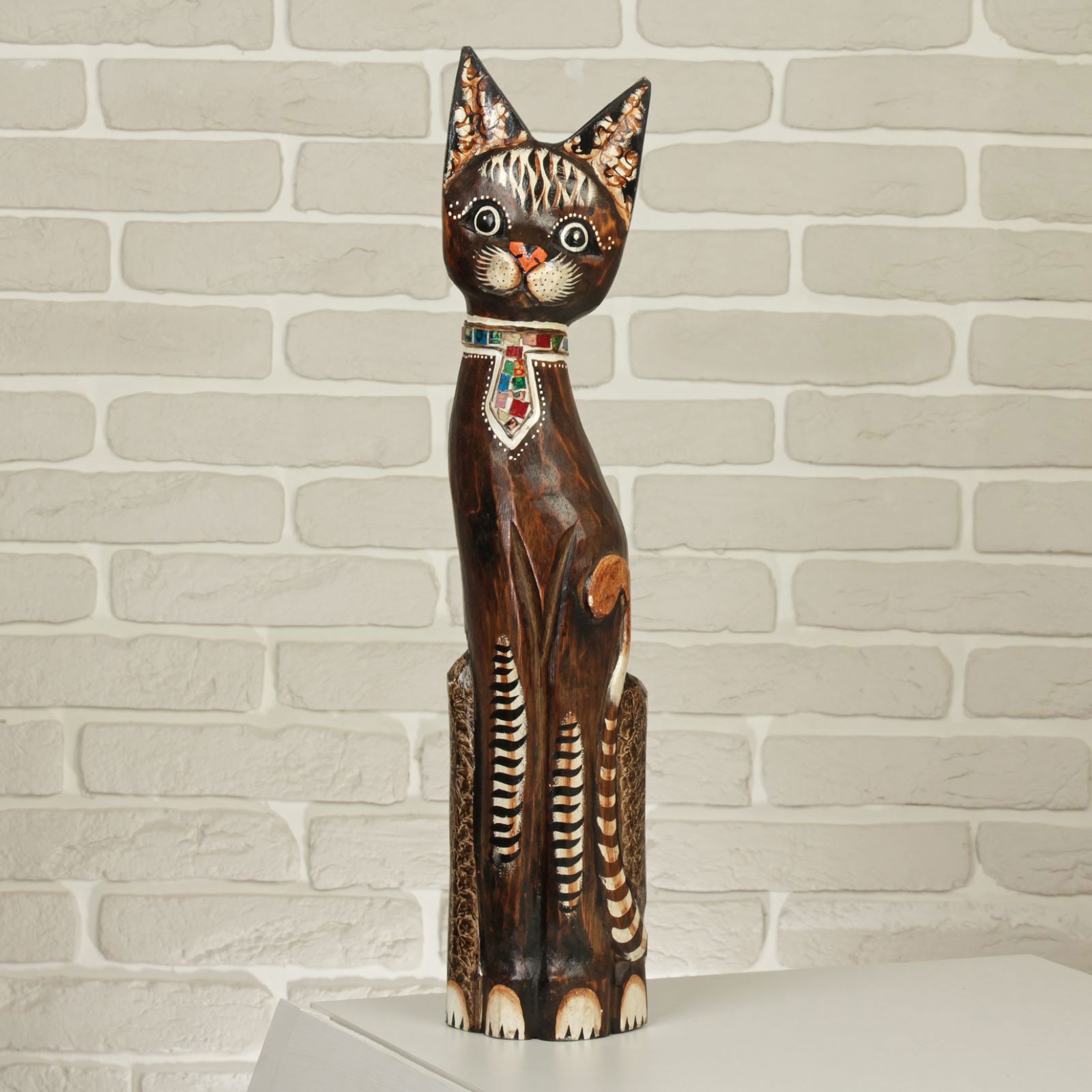 Изображение товара Фигурка сувенирная Simaland "Кошка в галстуке из мозаики" 60x12x6 см