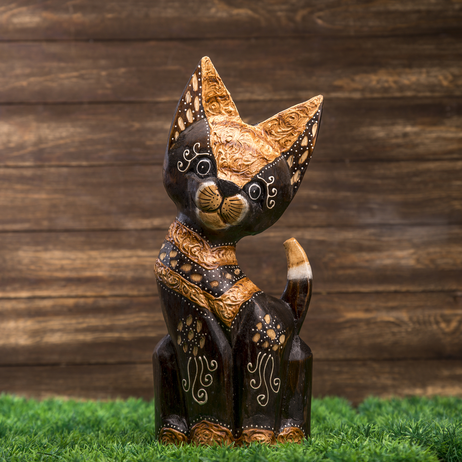 Изображение товара Котенок расписной 40 см — декоративная фигура SIMALAND