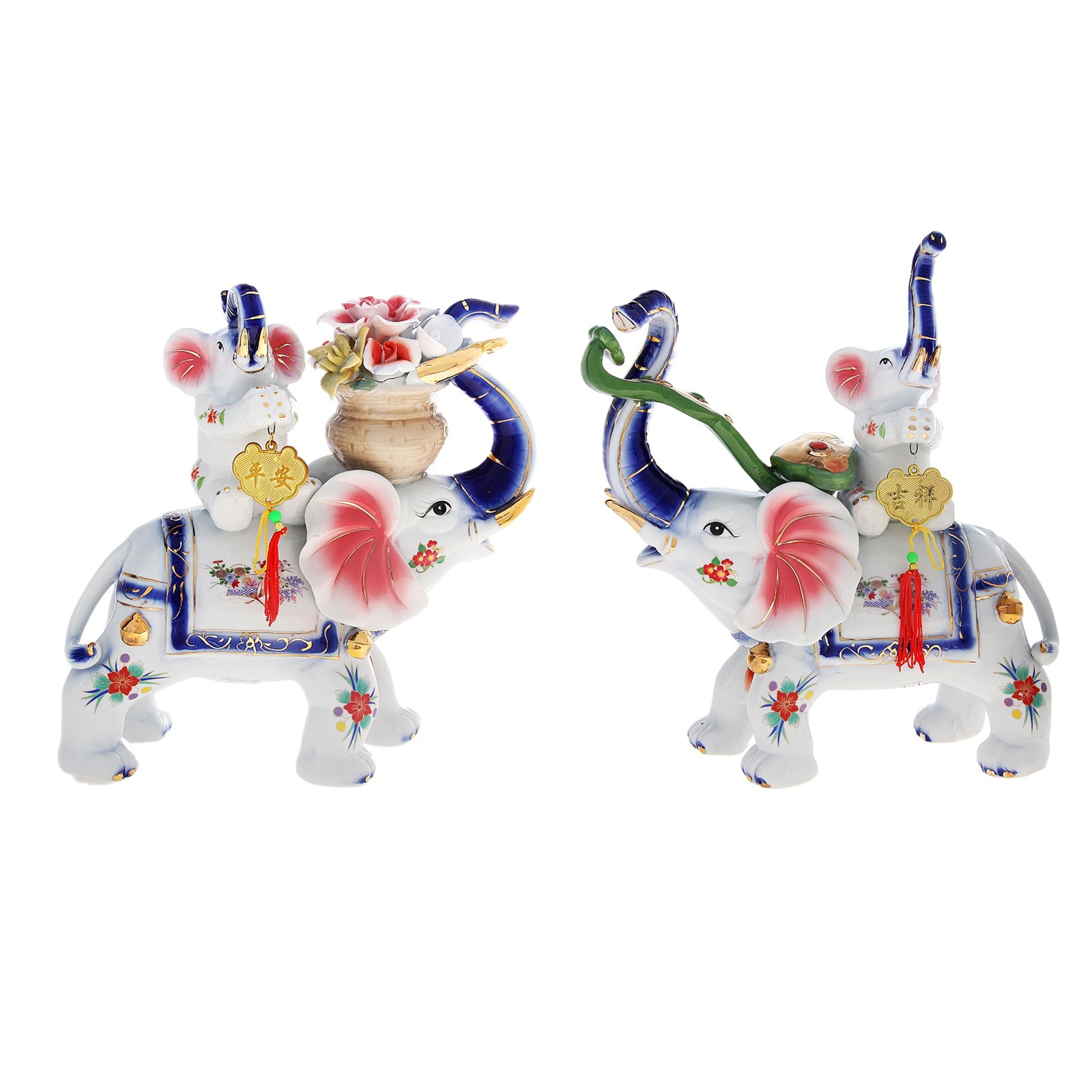 Изображение товара Фигурка сувенирная Simaland "Слоны со слонятами" набор 2 шт, 28x27x12см