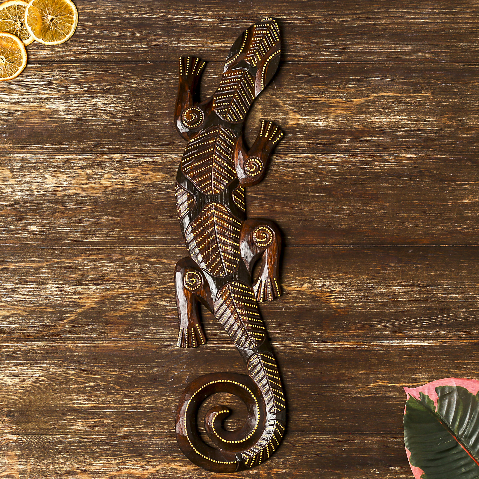 Изображение товара Панно настенное Simaland "Геккон желтые точки" 50x13x1 см