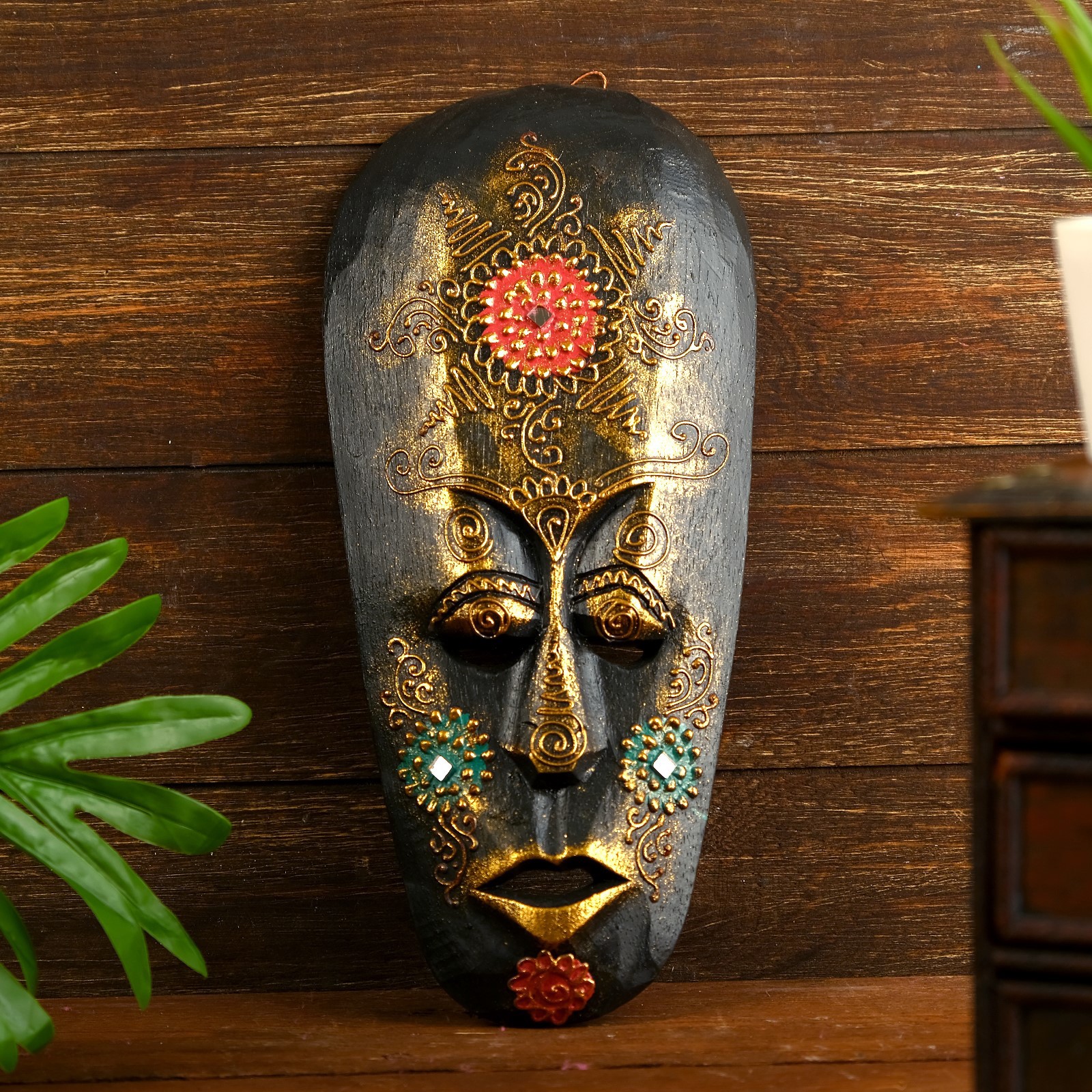 Изображение товара Панно-маска настенная Simaland "Золотой абориген" 3x12x30 см