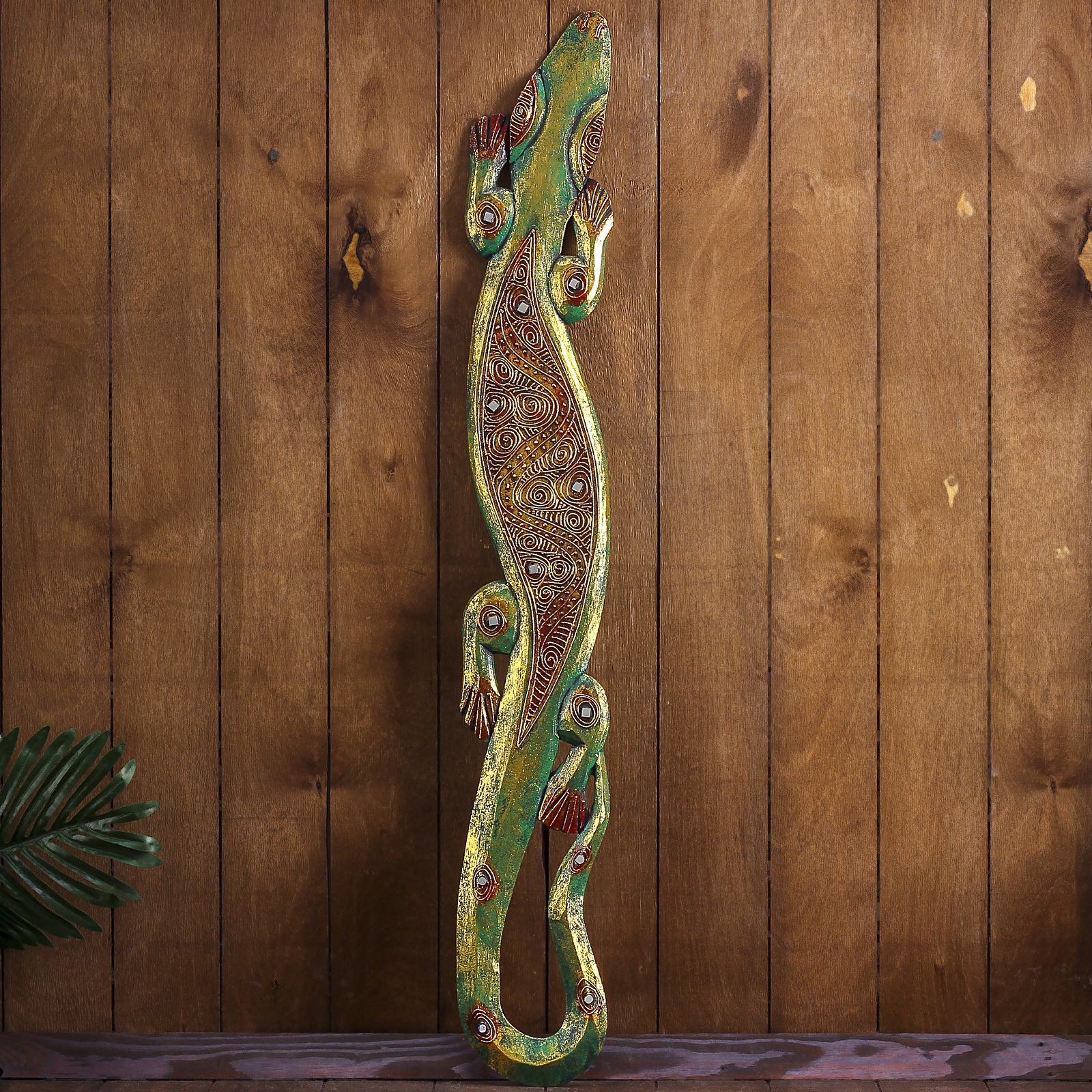 Изображение товара Панно настенное Simaland "Геккон зеленый" 14x1x100 см