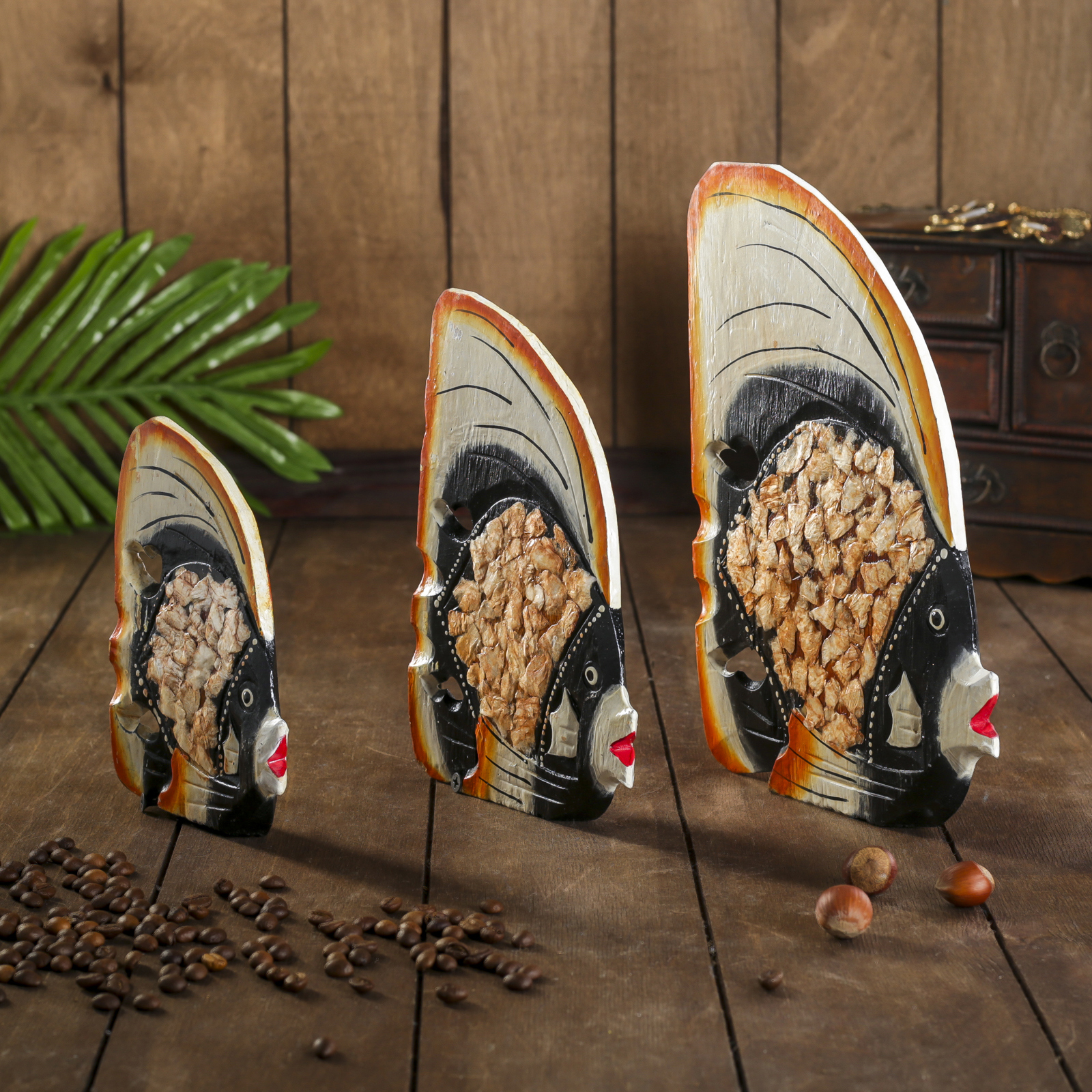 Изображение товара Фигурка сувенирная Simaland "Рыбки с оранжевым краем" набор 3 шт, 20x8x25 см