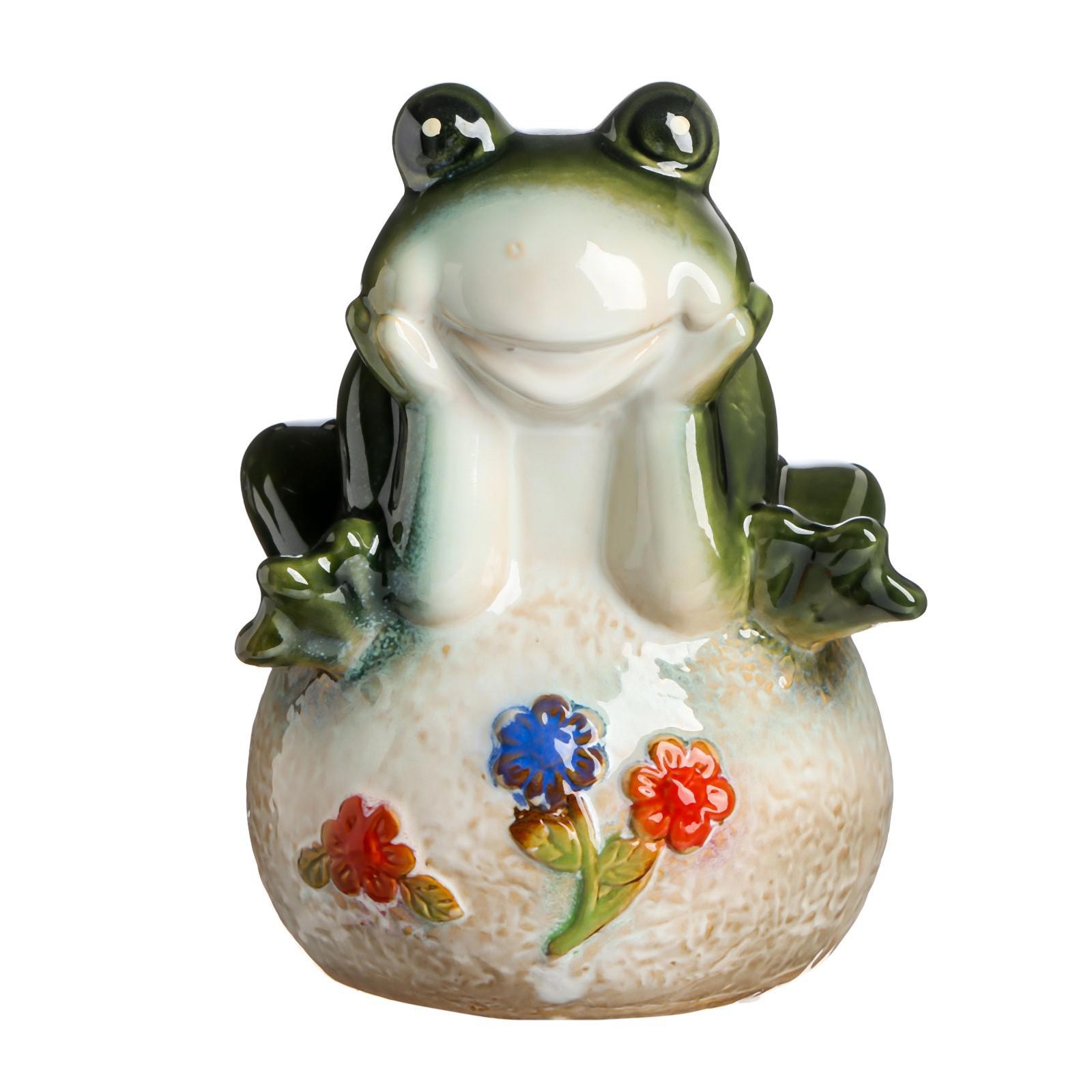 Изображение товара Фигурка сувенирная Simaland "Лягушонок на шаре с цветами" 21x15x14 см