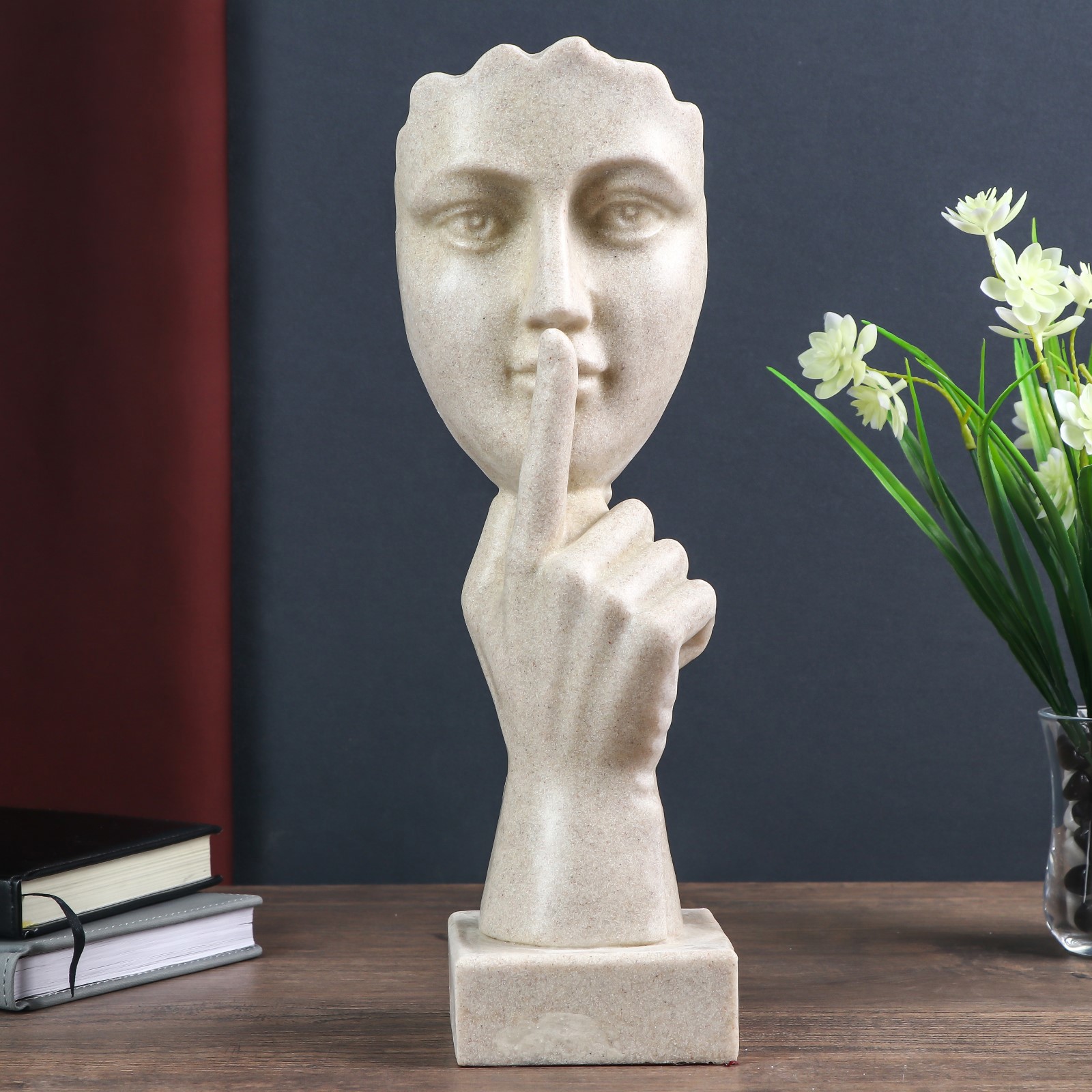 Изображение товара Фигурка сувенирная Simaland "Тишина" песочный 34.5x9.5x11 см