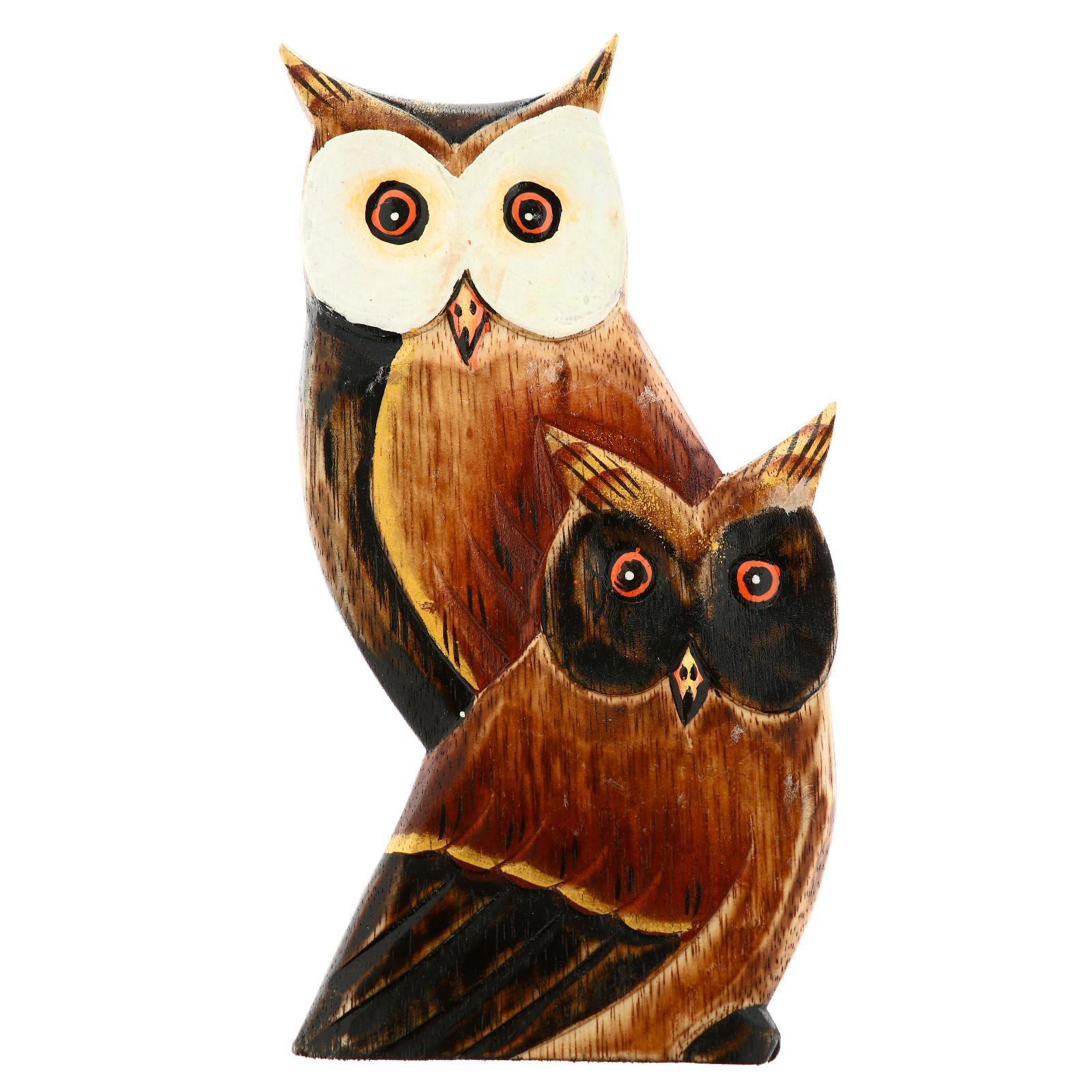 Изображение товара Панно Совушки SIMALAND из дерева албезия, 14x1.5x25 см