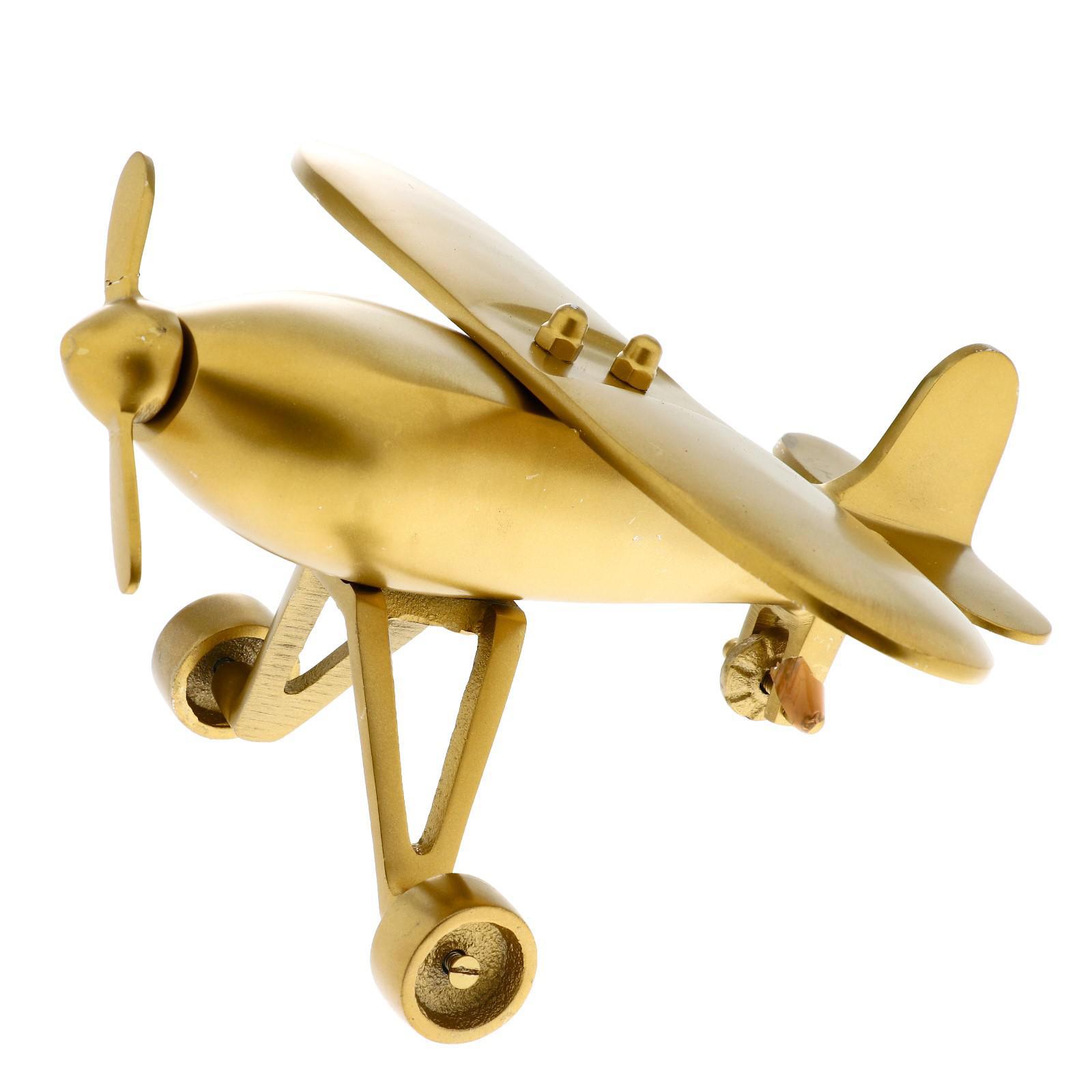 Изображение товара Самолёт SIMALAND — декоративная фигура из алюминия в латунном покрытии