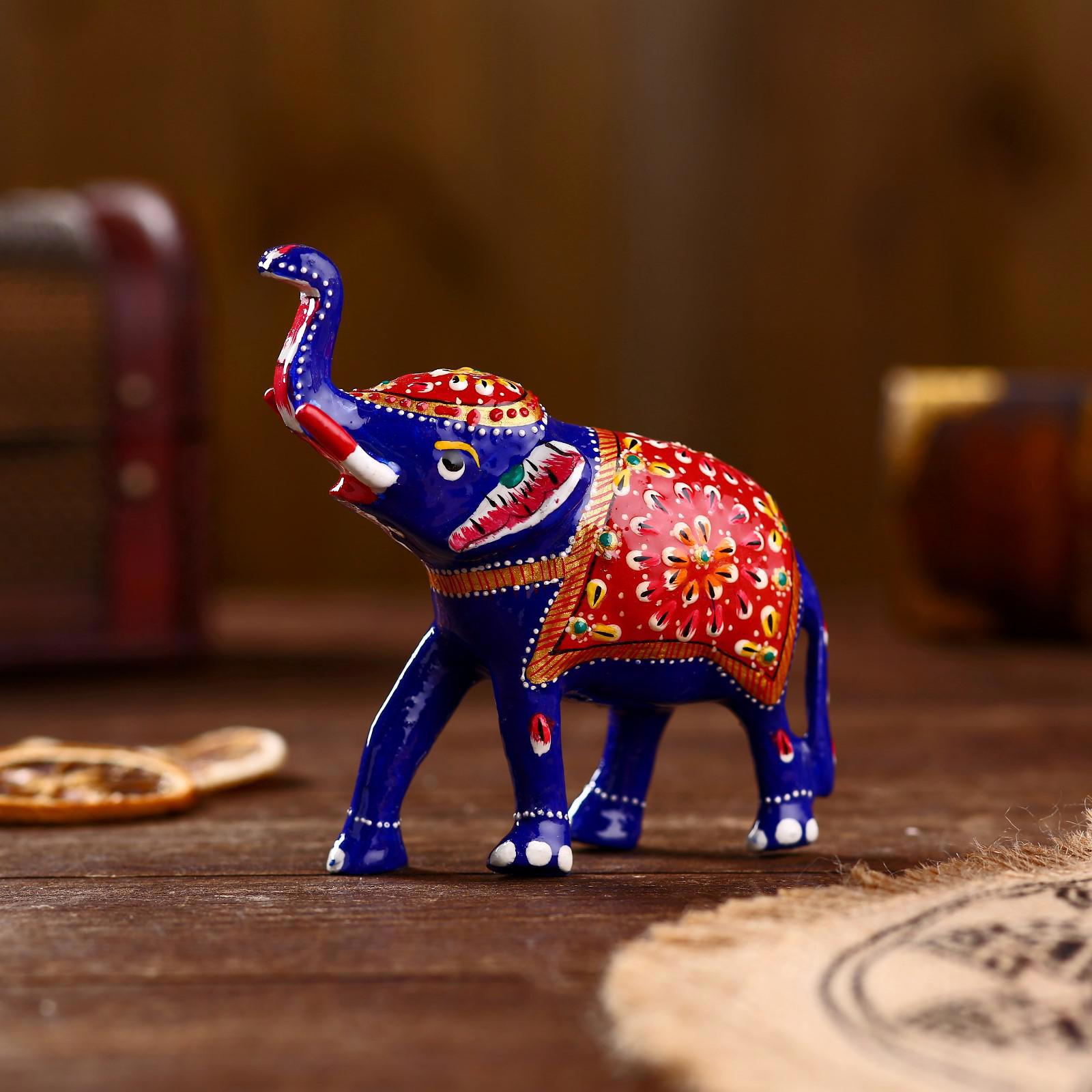 Изображение товара Фигурка сувенирная Simaland Синий слон 11.5x5x11 см