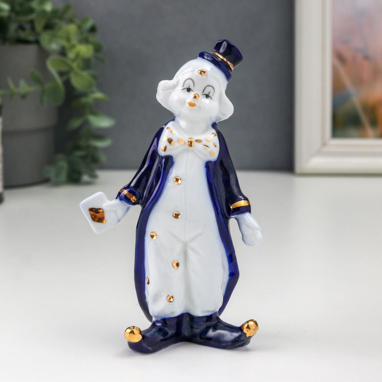 Изображение товара Фигурка сувенирная Simaland Клоун с картой игральной кобальт 13x5.5x8 см