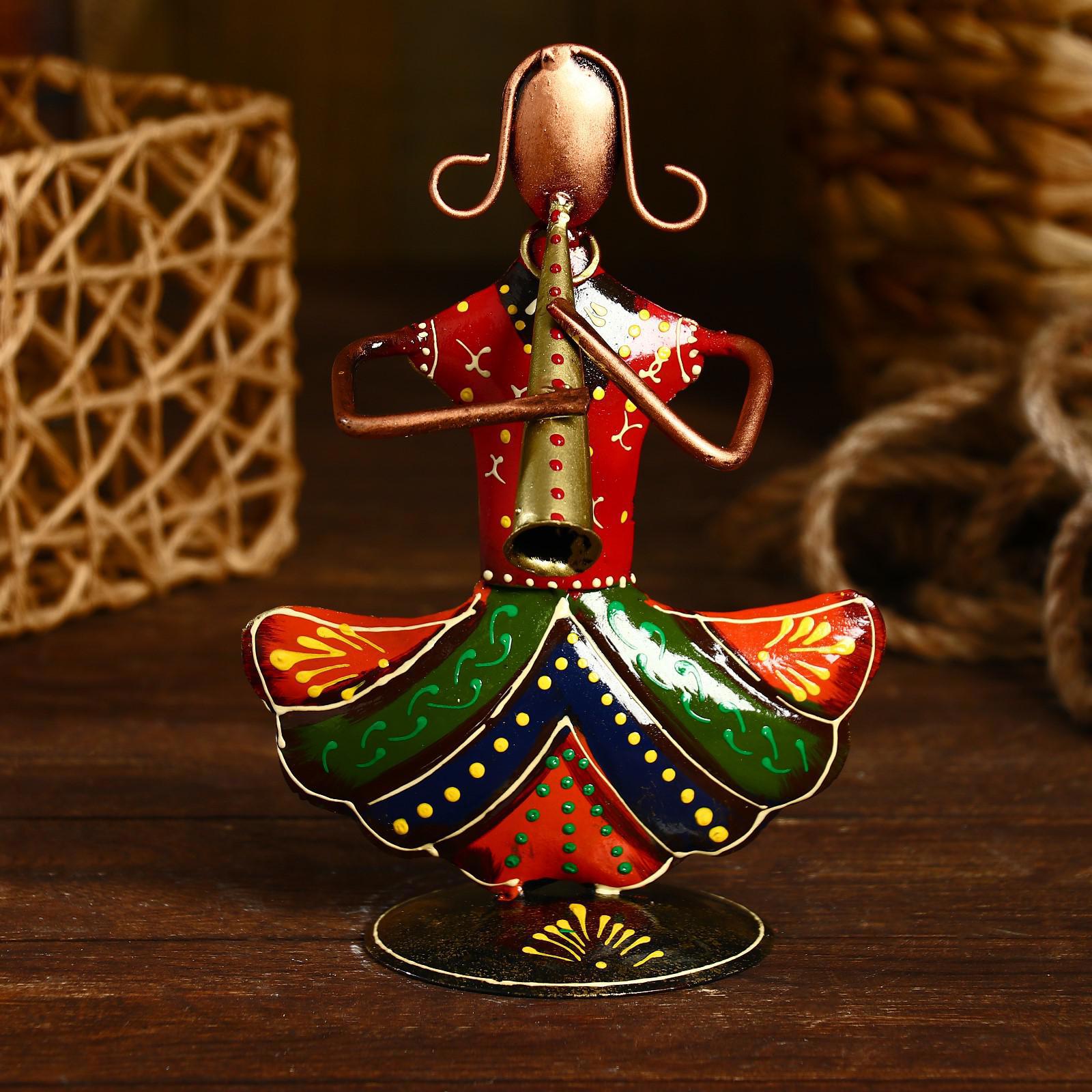 Изображение товара Уличный музыкант SIMALAND — декоративная металлическая фигура 13x8x19 см