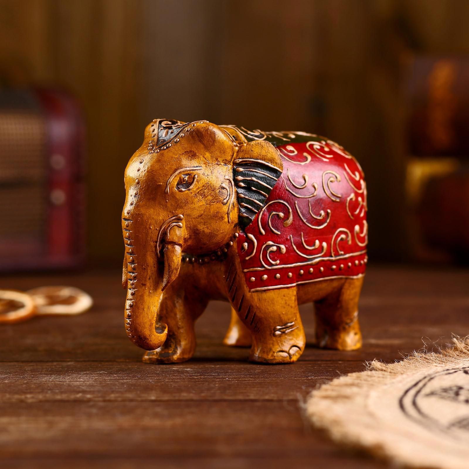 Изображение товара Фигурка сувенирная Simaland "Цветной слон" 11x6.5x12 см