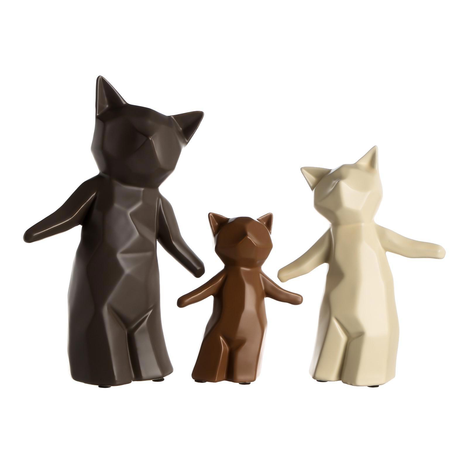 Изображение товара Фигурка сувенирная Simaland "Семейство лис" набор 3 шт высота=14см; 19см; 25 см