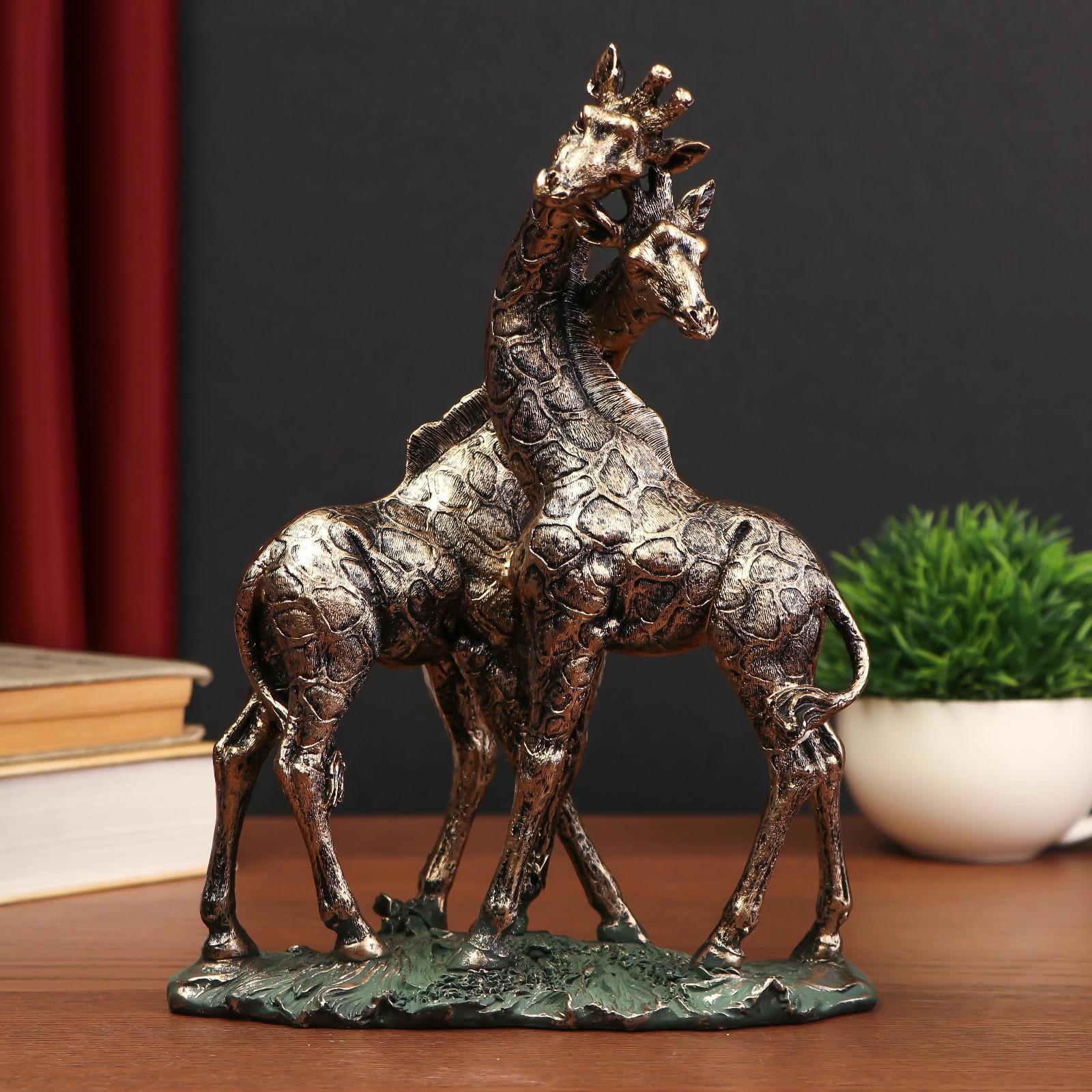 Изображение товара Фигурка сувенирная Simaland Жирафы - нежность под бронзу 26.5x19.5x8.8 см