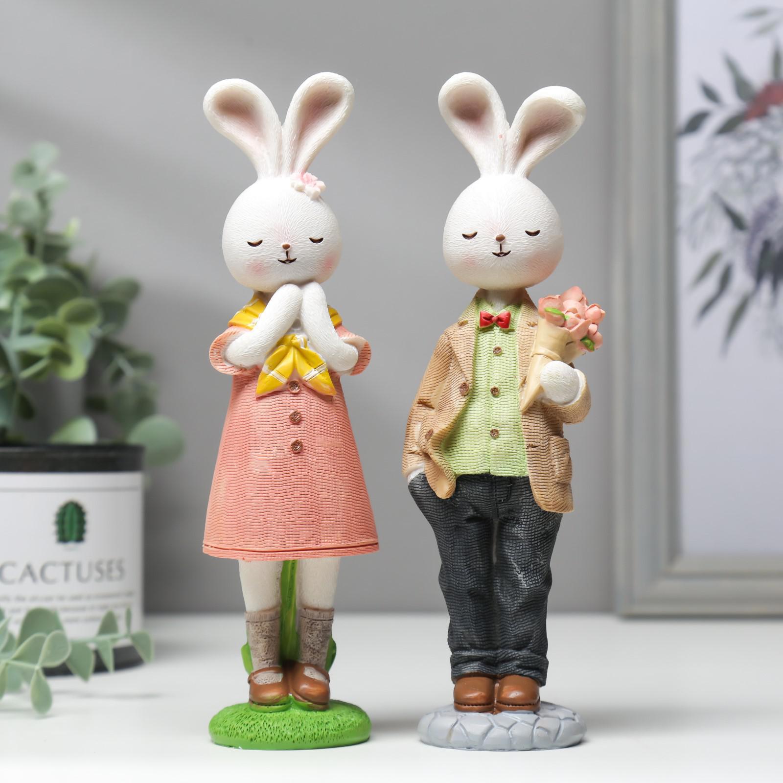 Изображение товара Сималанд Зайчики - свидание набор 2 шт, полистоун