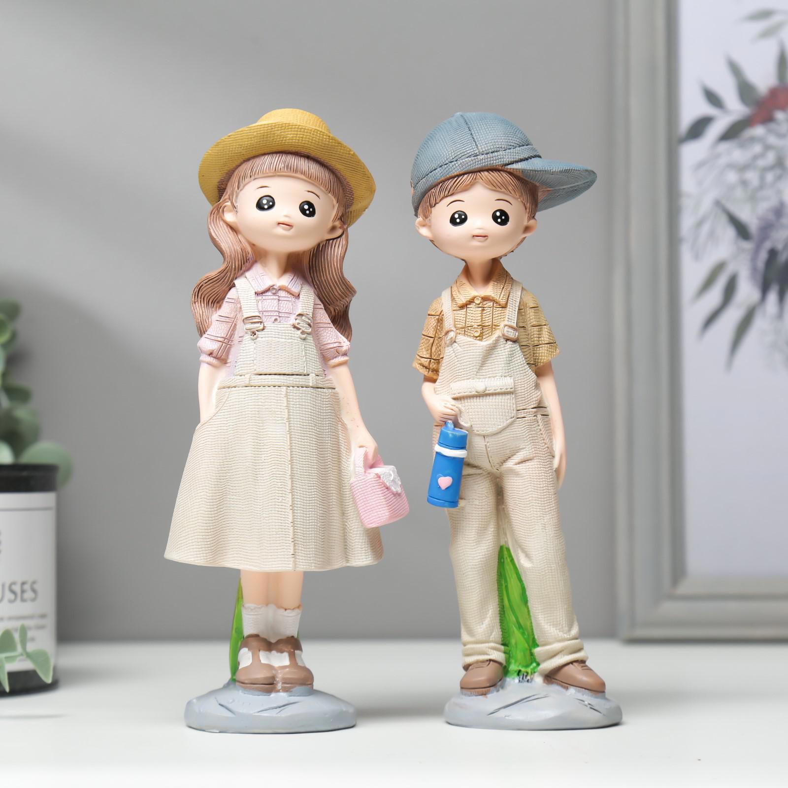 Изображение товара Фигурка сувенирная Simaland "Малыши - школьный завтрак" набор 2 шт, 19x7x6 см