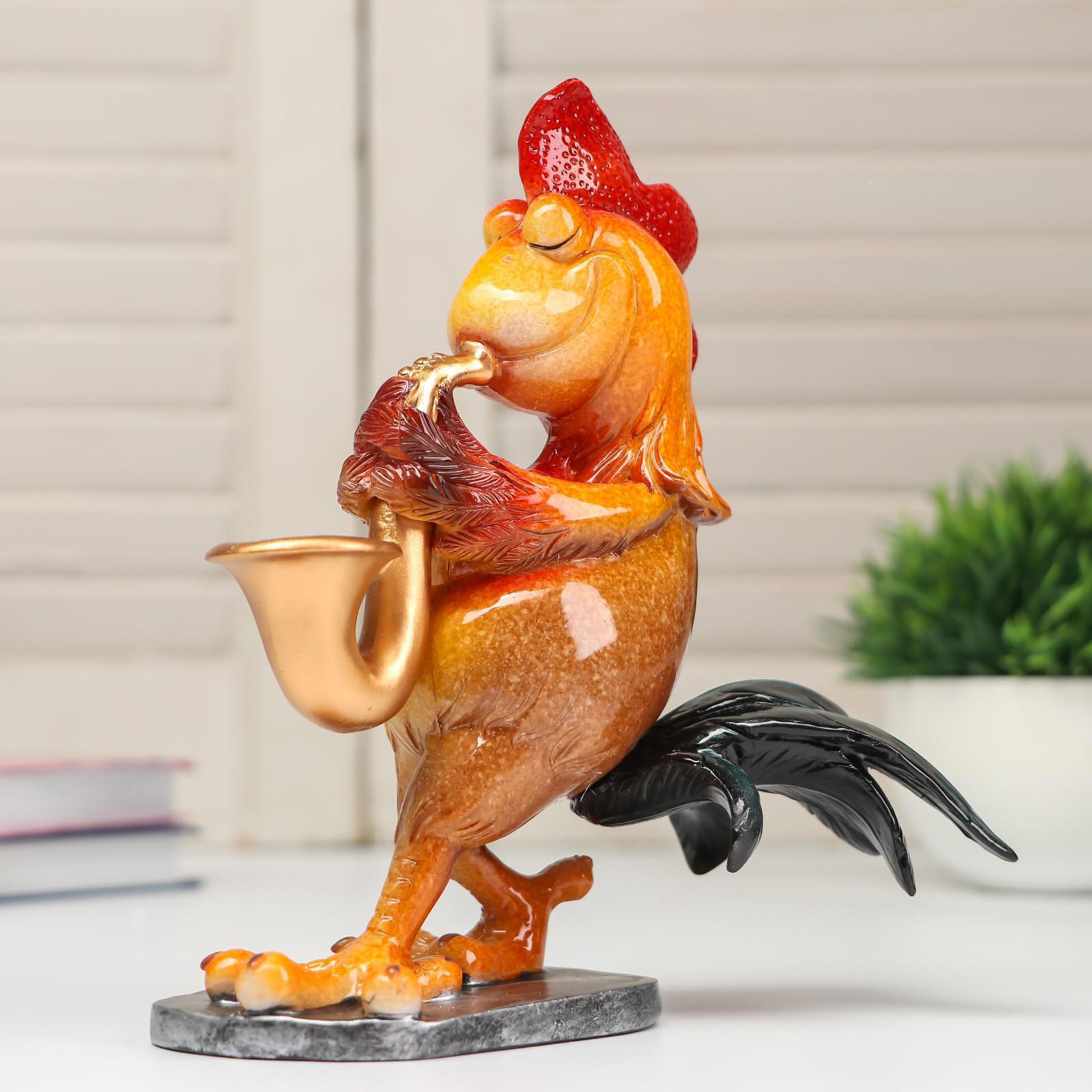 Изображение товара Фигурка Петух играет на трубе — декоративная фигура Simaland