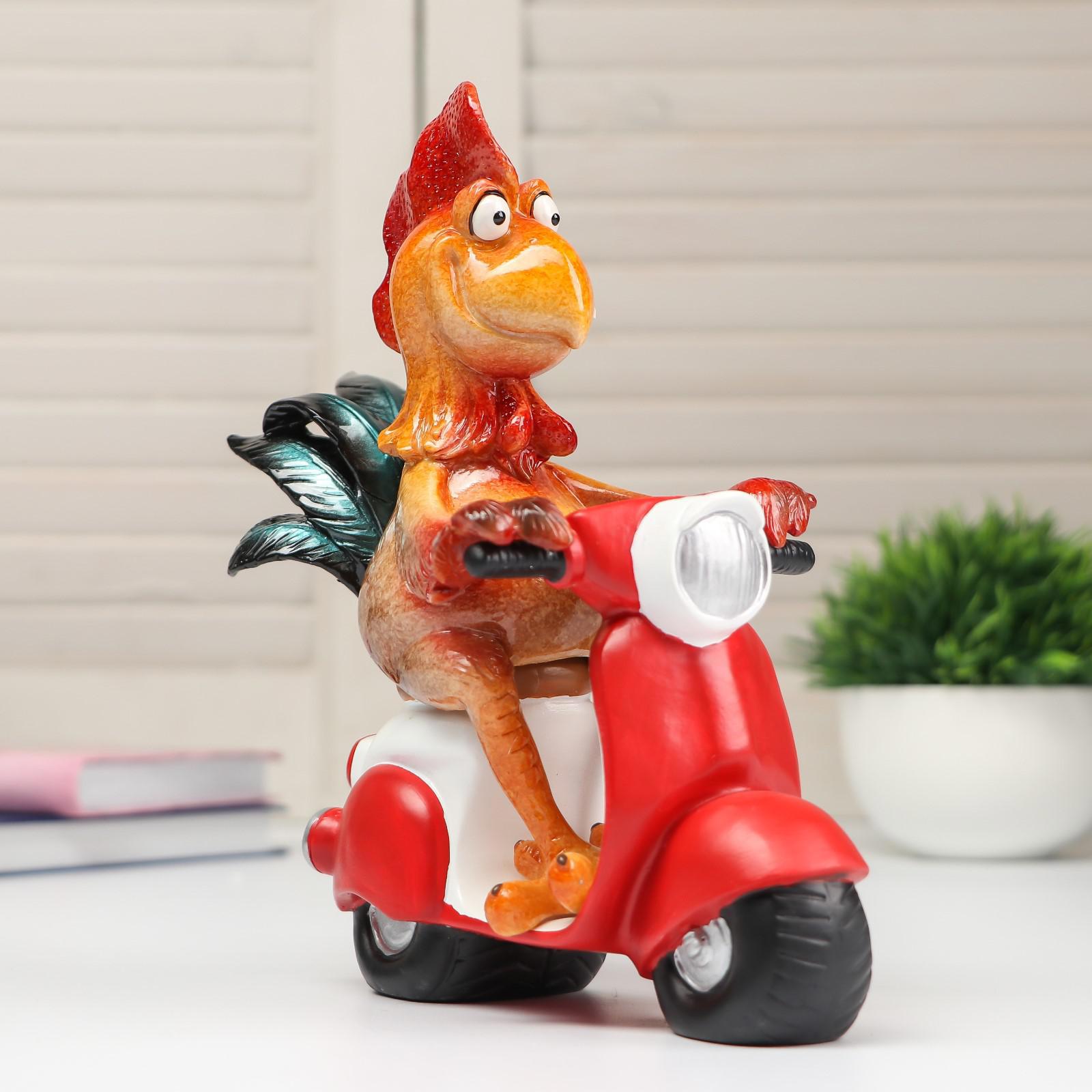 Изображение товара Фигурка сувенирная Simaland Петух на мопеде 19.5x9.2x18 см