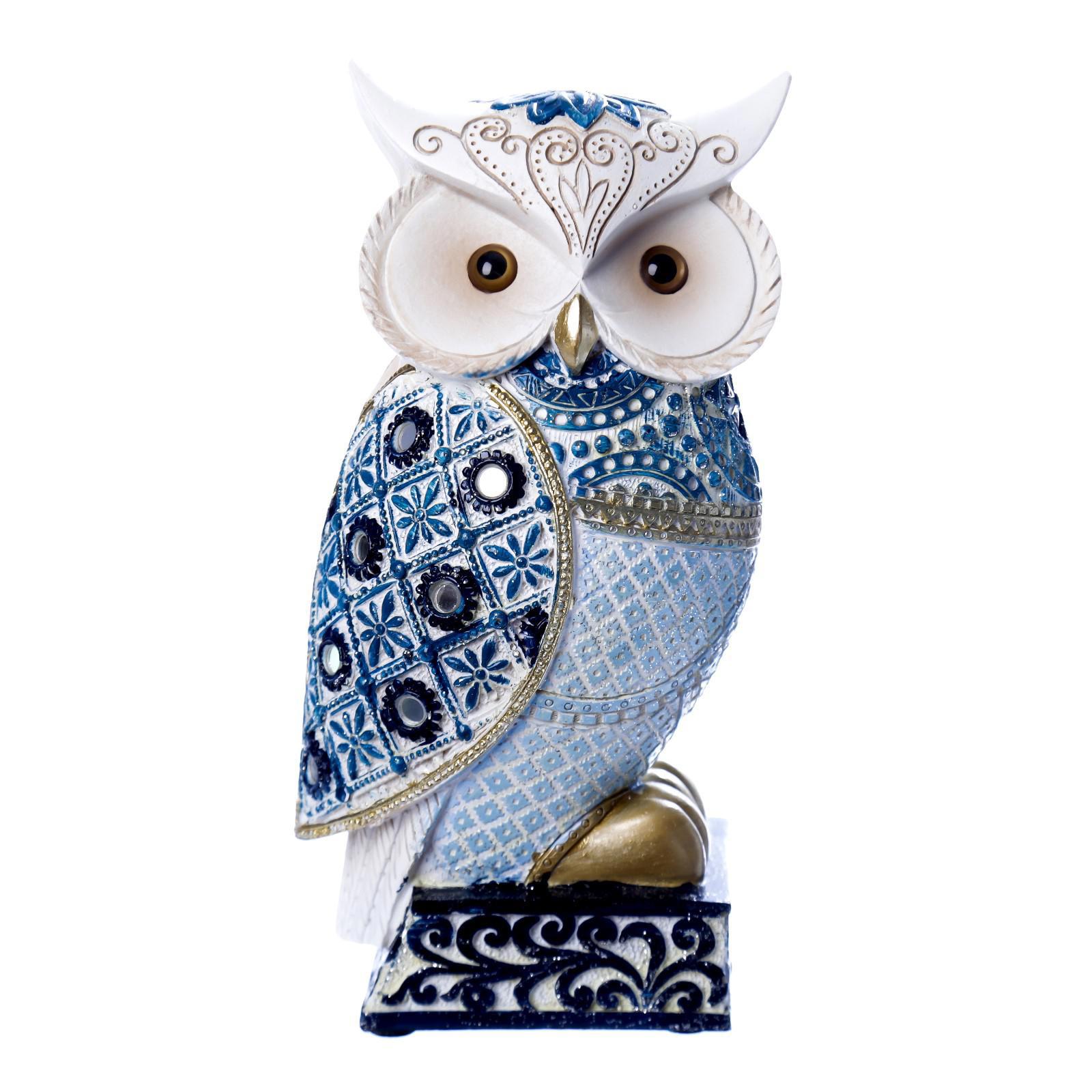 Изображение товара Фигурка сувенирная Simaland Филин - голубые узоры 20x8.5x11 см