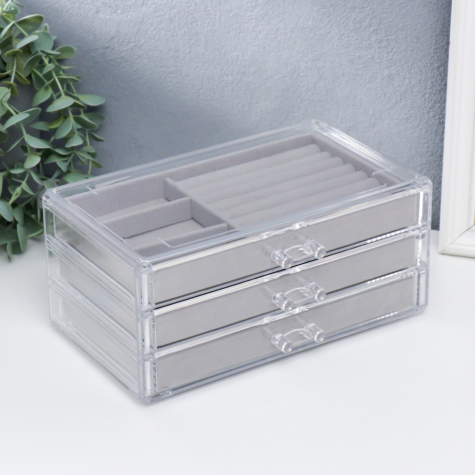 Изображение товара Шкатулка для украшений и косметики «Три ящичка» SIMALAND 18,5×14×23 см