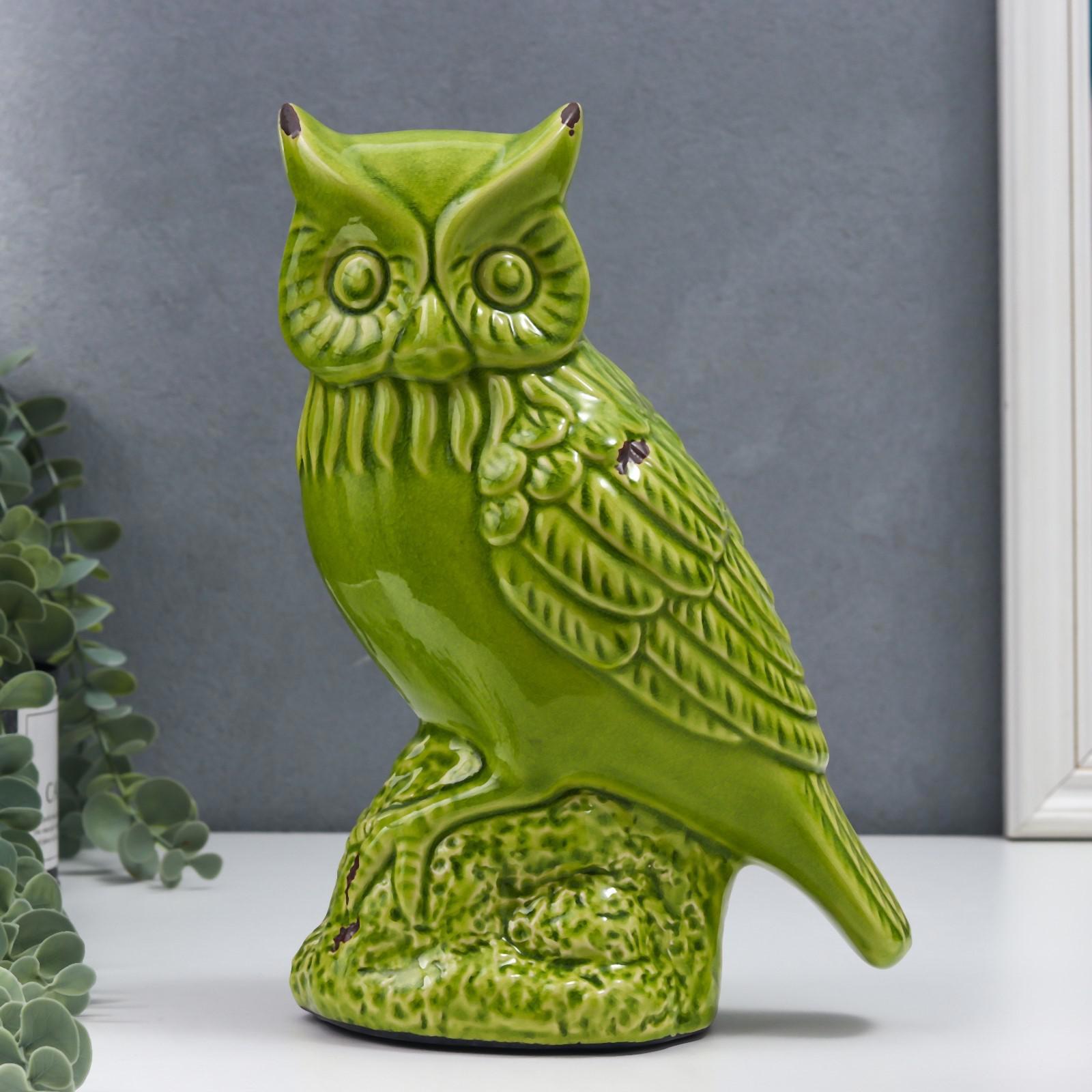 Изображение товара Фигурка сувенирная Simaland Филин на камне бирюзовый шамот 22x10.5x15 см