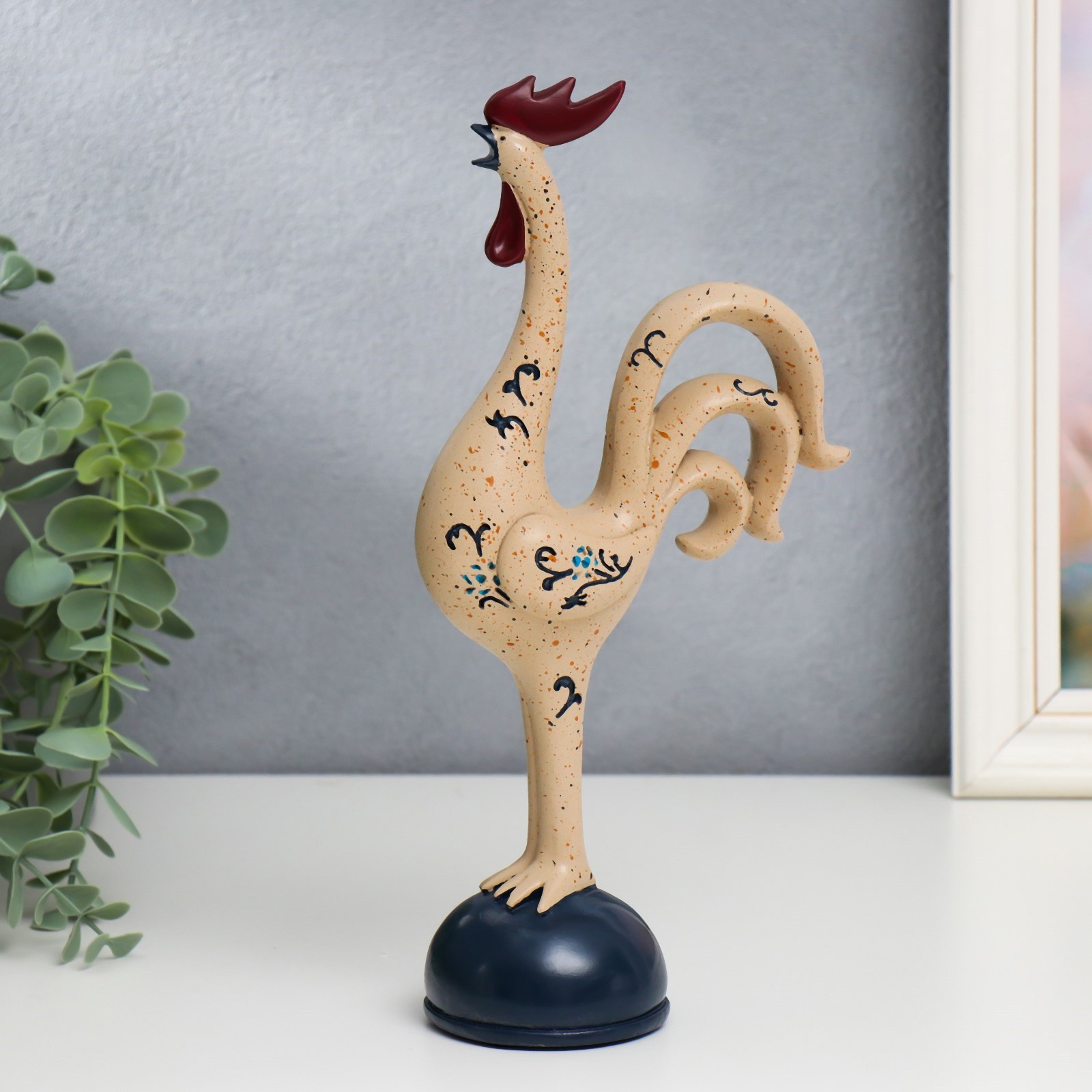 Изображение товара Фигурка сувенирная Simaland "Прованс. Петушок с голубыми цветочками" 25x13x10 см