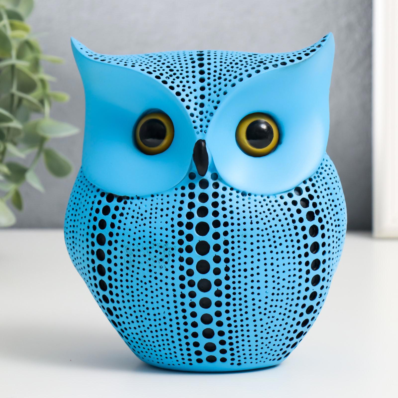 Изображение товара Фигурка SIMALAND Филин - точки, голубая, 13x15 см