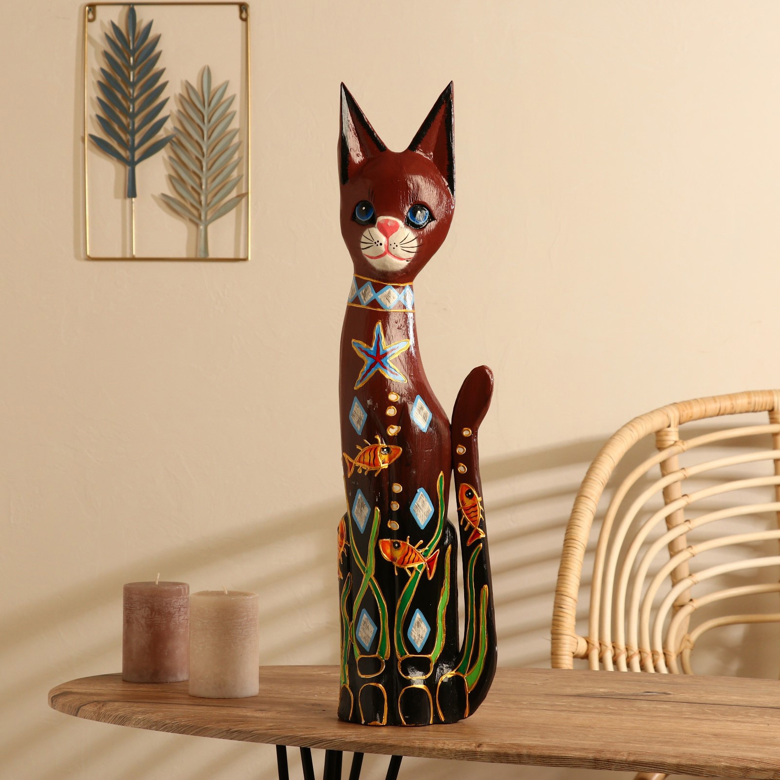 Изображение товара Фигурка сувенирная Simaland "Кошечка фиолетовая" 17x7x60 см