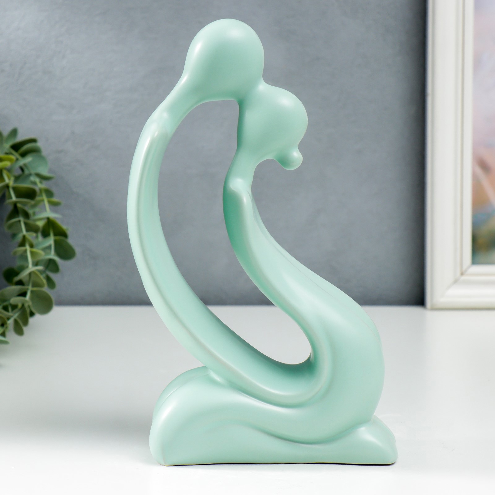 Изображение товара Сувенир Simaland Абстракция Поцелуй пастель матовый мята 22.5x12.5 см