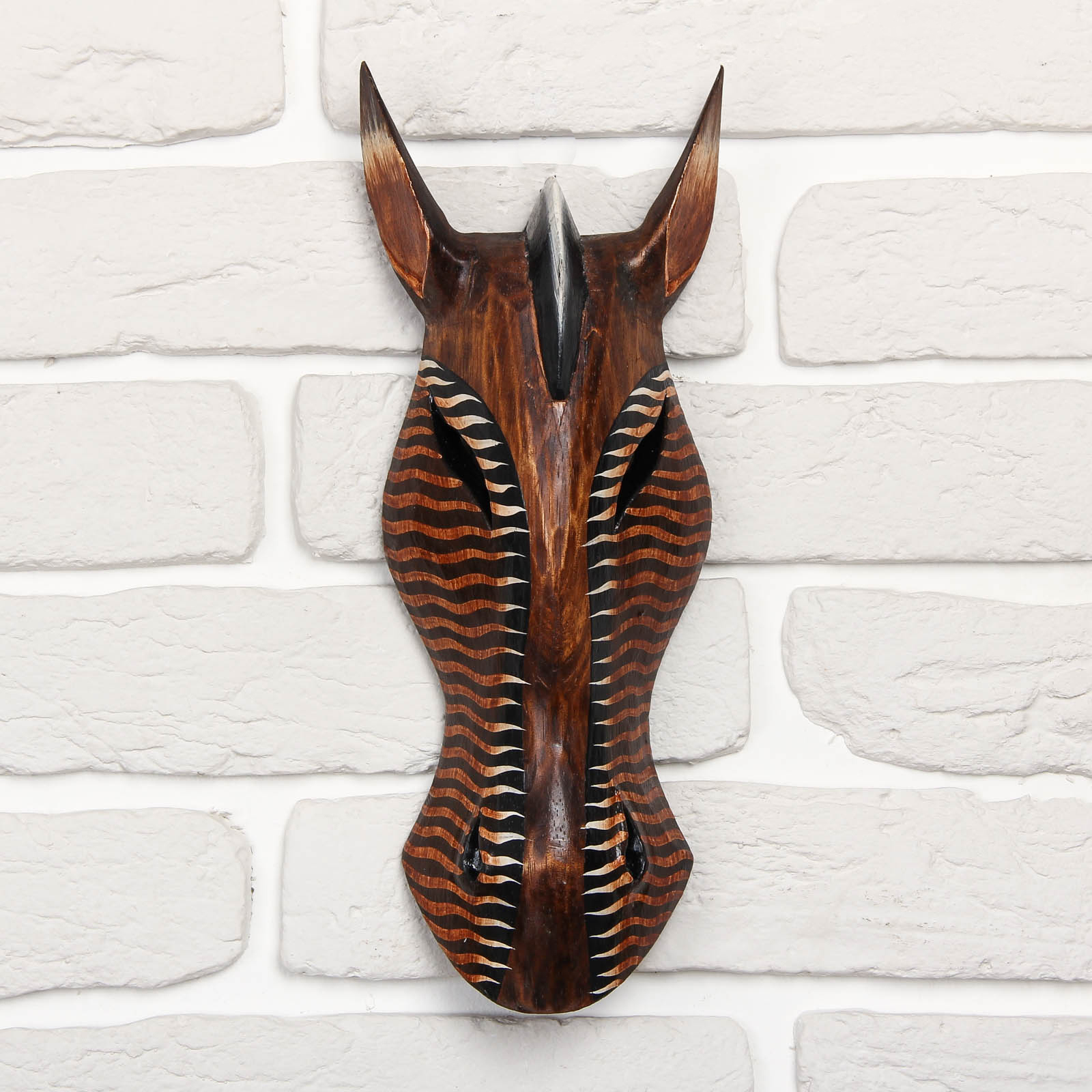 Изображение товара Панно-маска настенная Simaland Зебра с волнистыми полосками 30x11x4.5 см