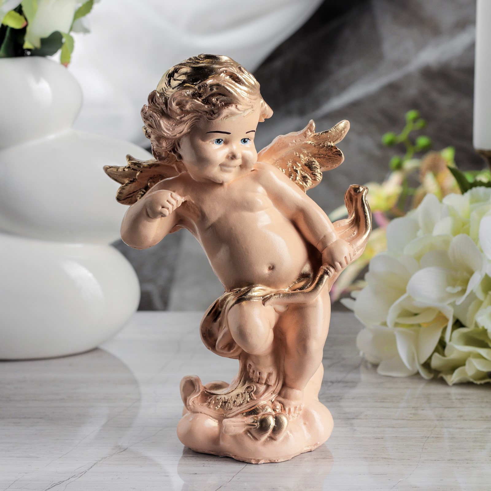 Изображение товара Статуэтка амур бежевая 22 см – оберег из гипса PREMIUM GIPS
