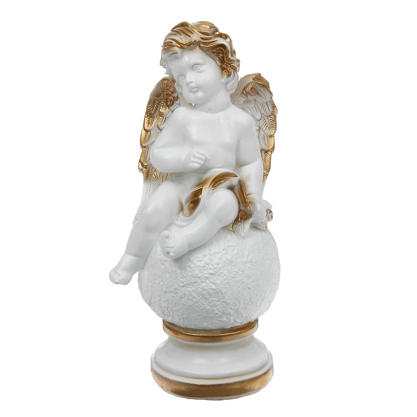 Изображение товара Статуэтка "Ангел на шаре" белая 44 см