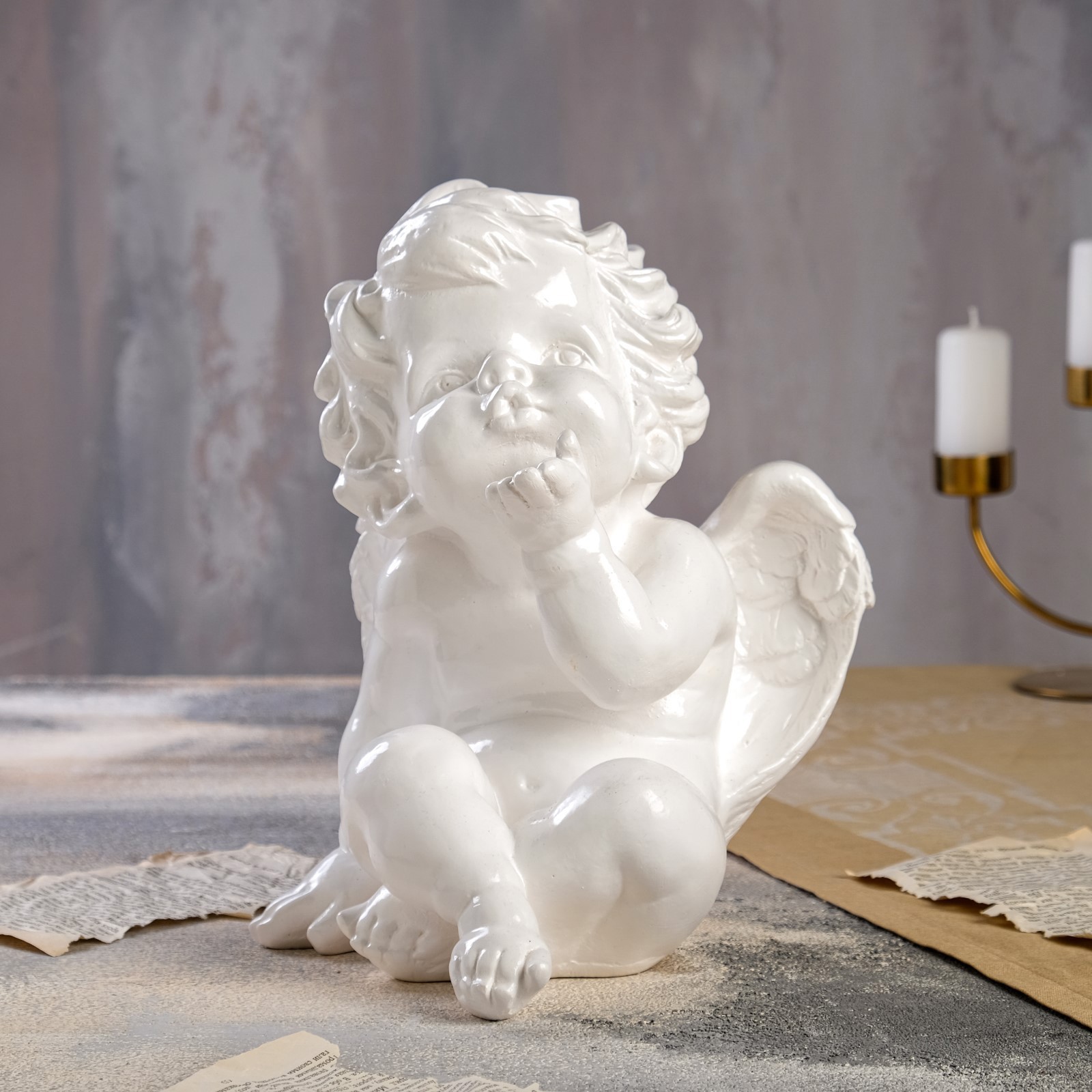 Изображение товара Декоративная фигура PREMISМ GIPS Ангел сидит 30 см