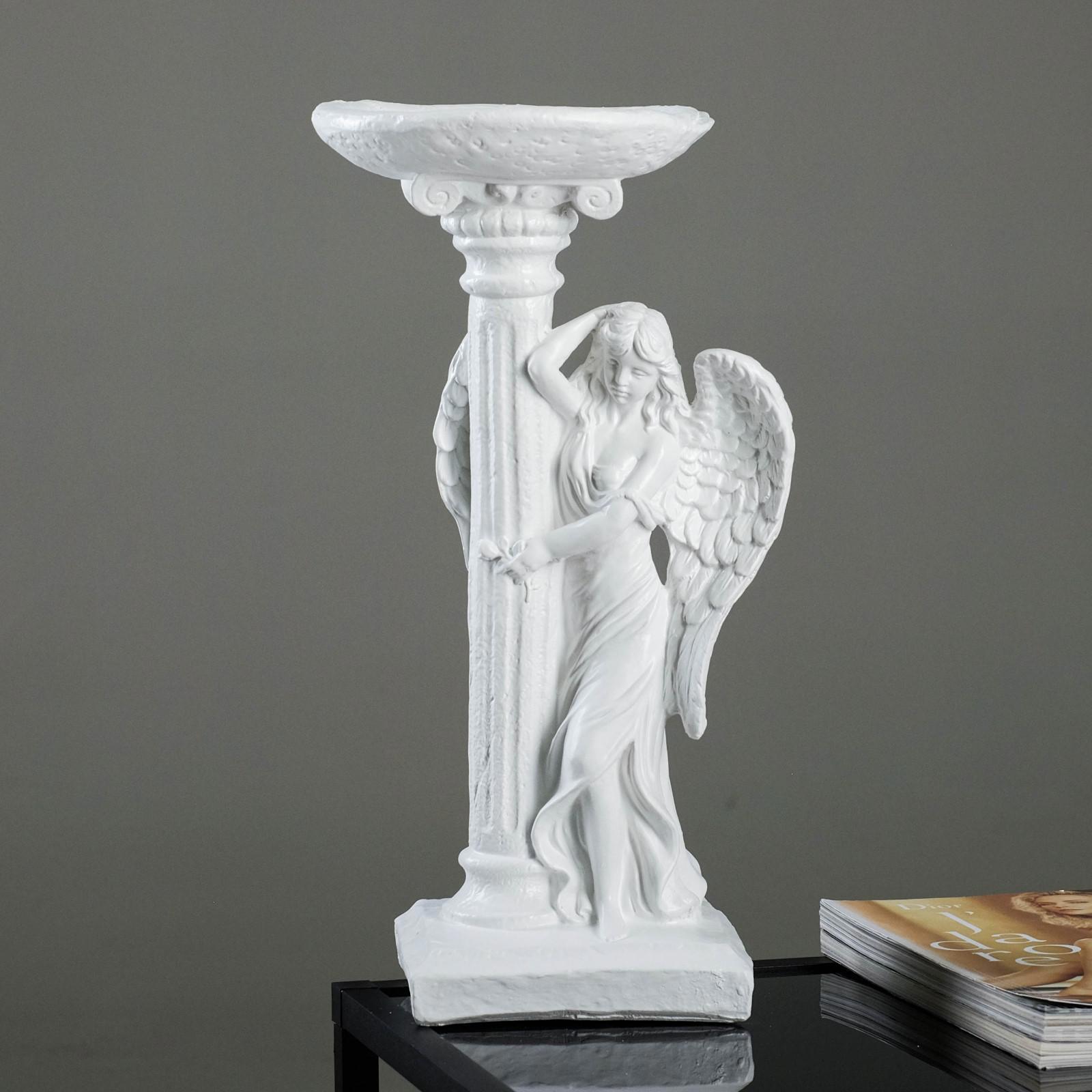 Изображение товара Фигура "Ангел девушка у колонны" белый 21x18x42см Изображение товара Фигура "Ангел девушка у колонны" белый 21x18x42см