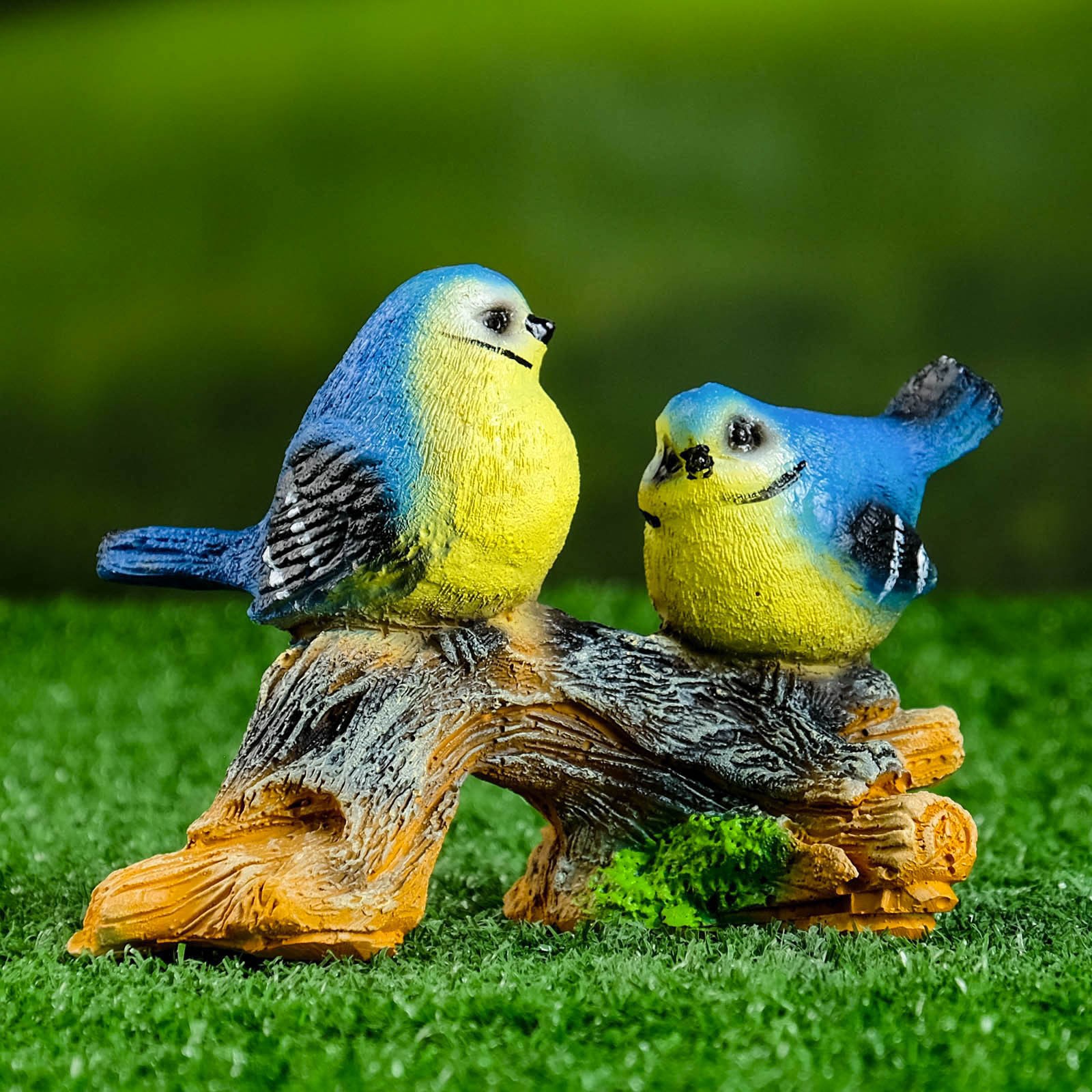 Изображение товара Фигура "Птицы на ветке" жёлтая, 12x15x10см