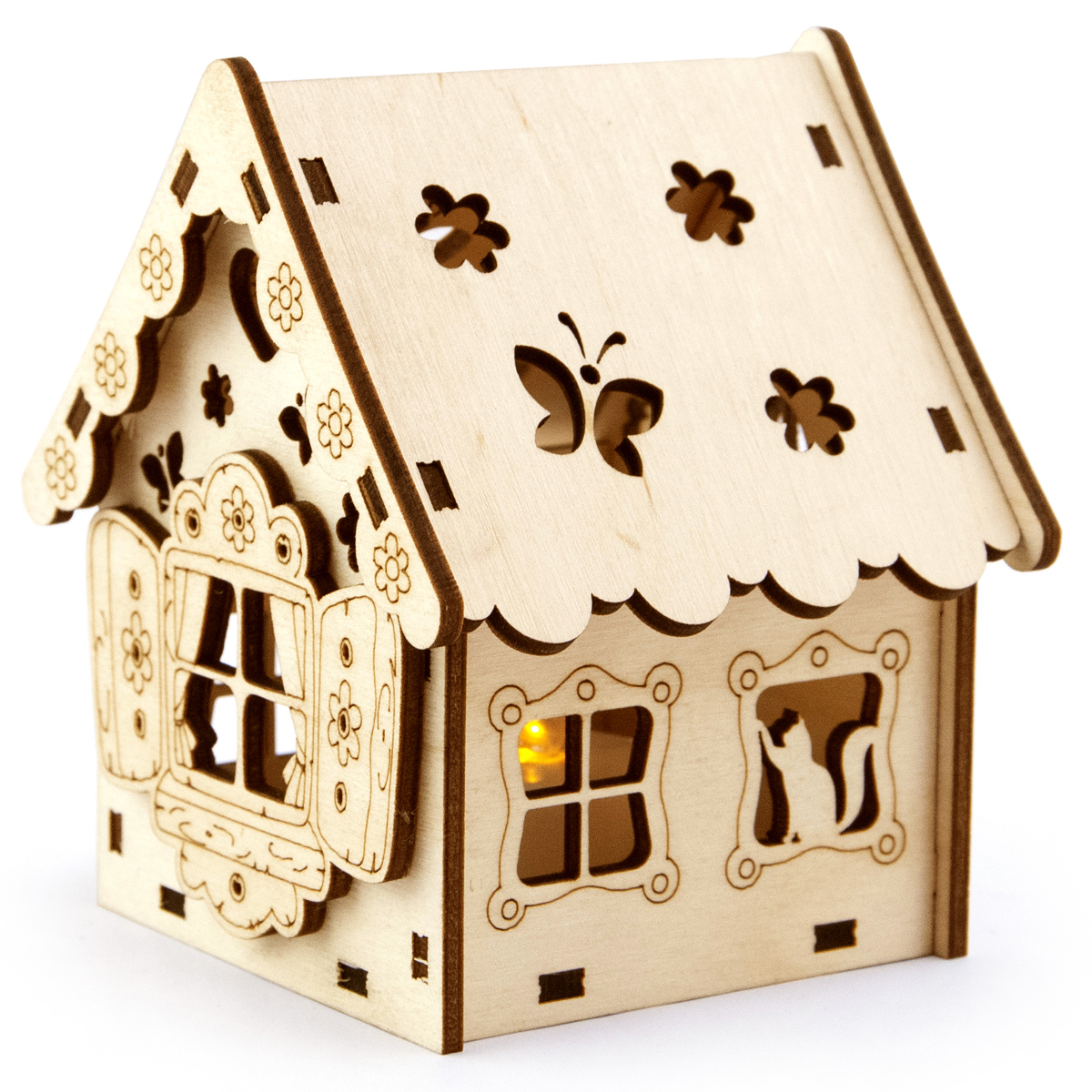 Изображение товара Домик с подсветкой (с котом в окне)