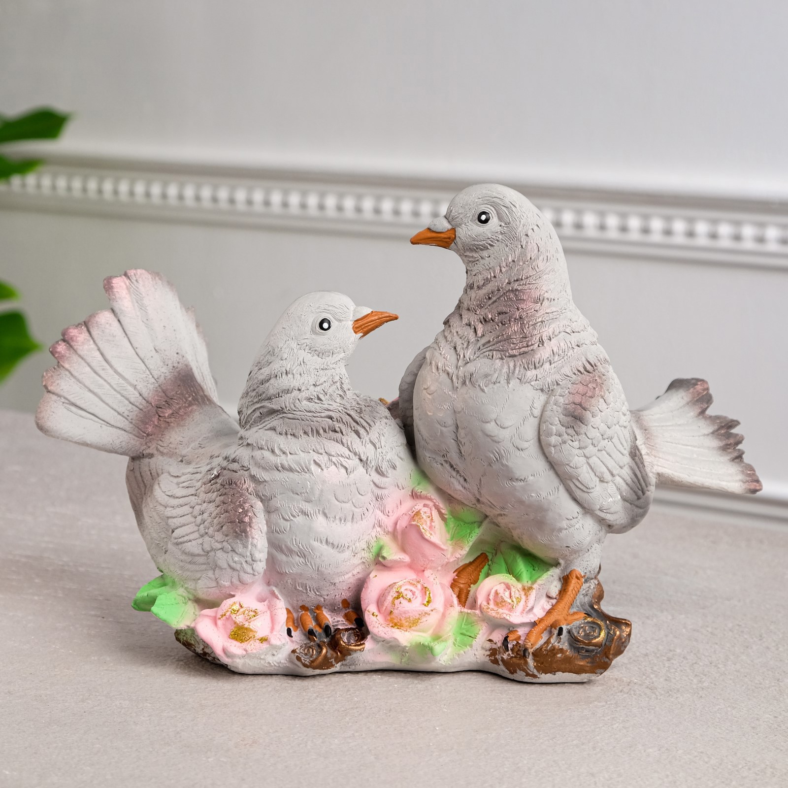 Изображение товара Статуэтка "Голуби-пара" сизые, задувка, 20 см