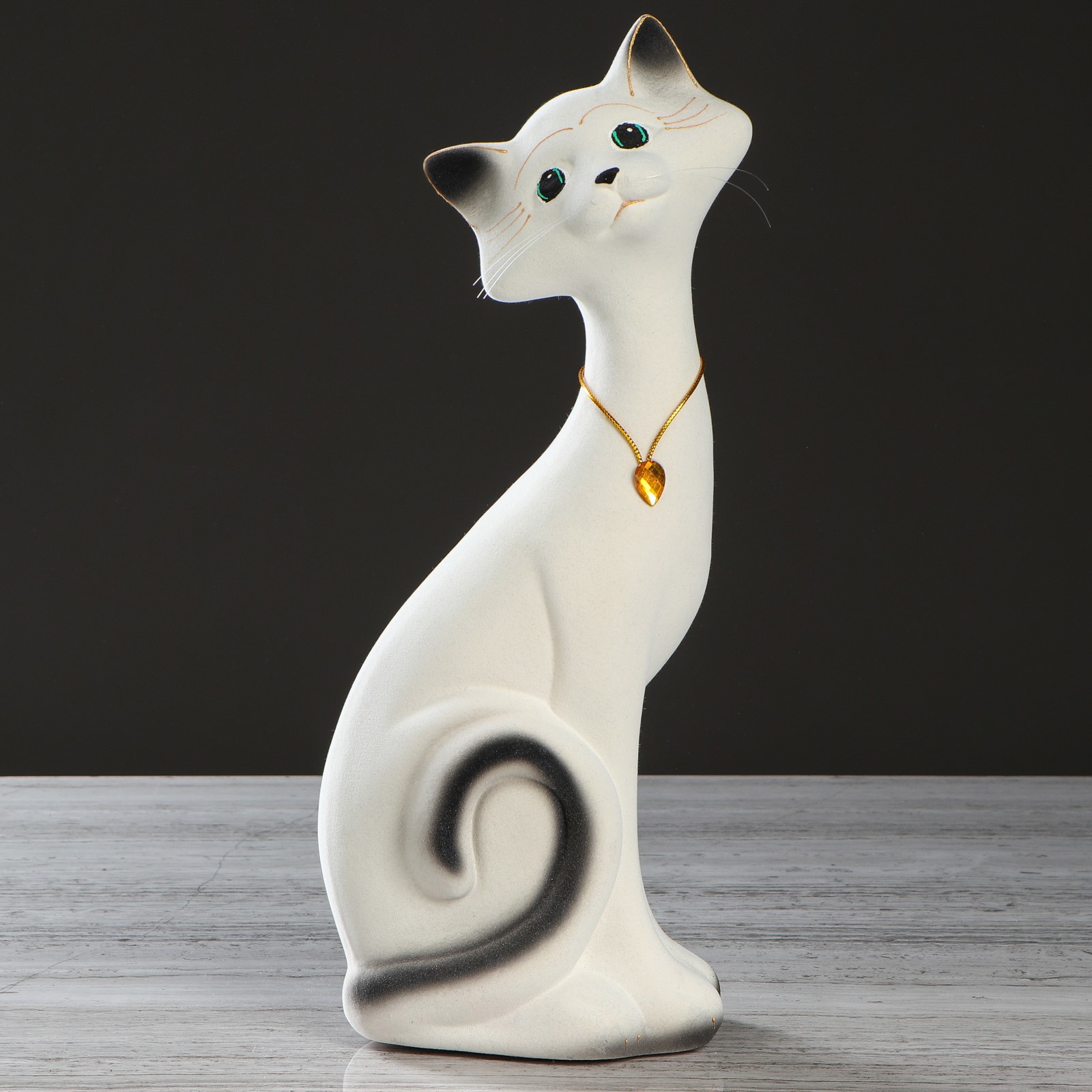 Изображение товара Копилка "Кот Маркиз" покрытие флок, белая, 38 см