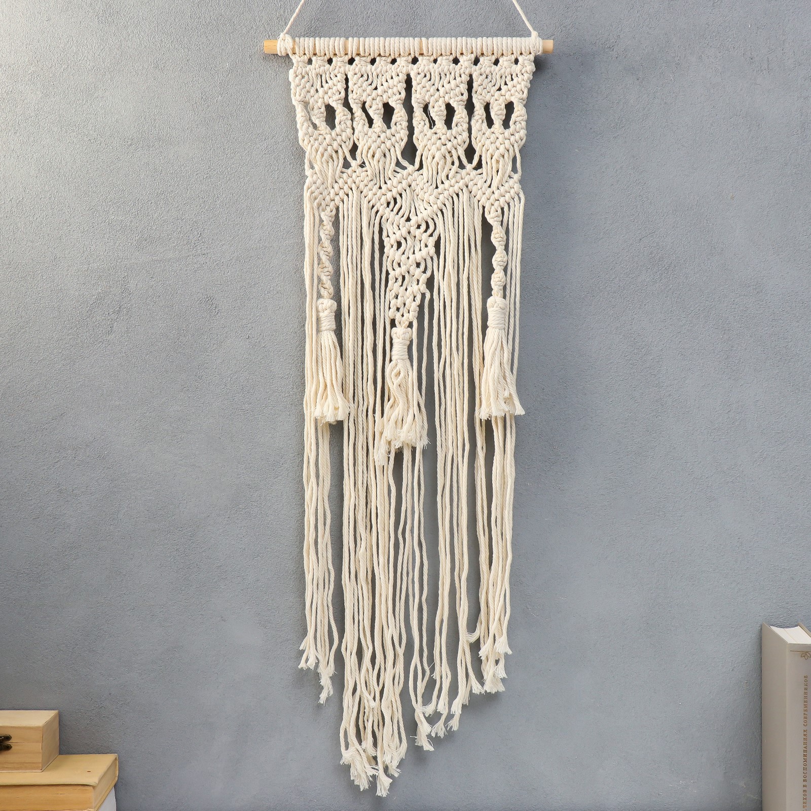 Изображение товара Панно настенное в технике макраме "Вендела" натуральный 95x30 см