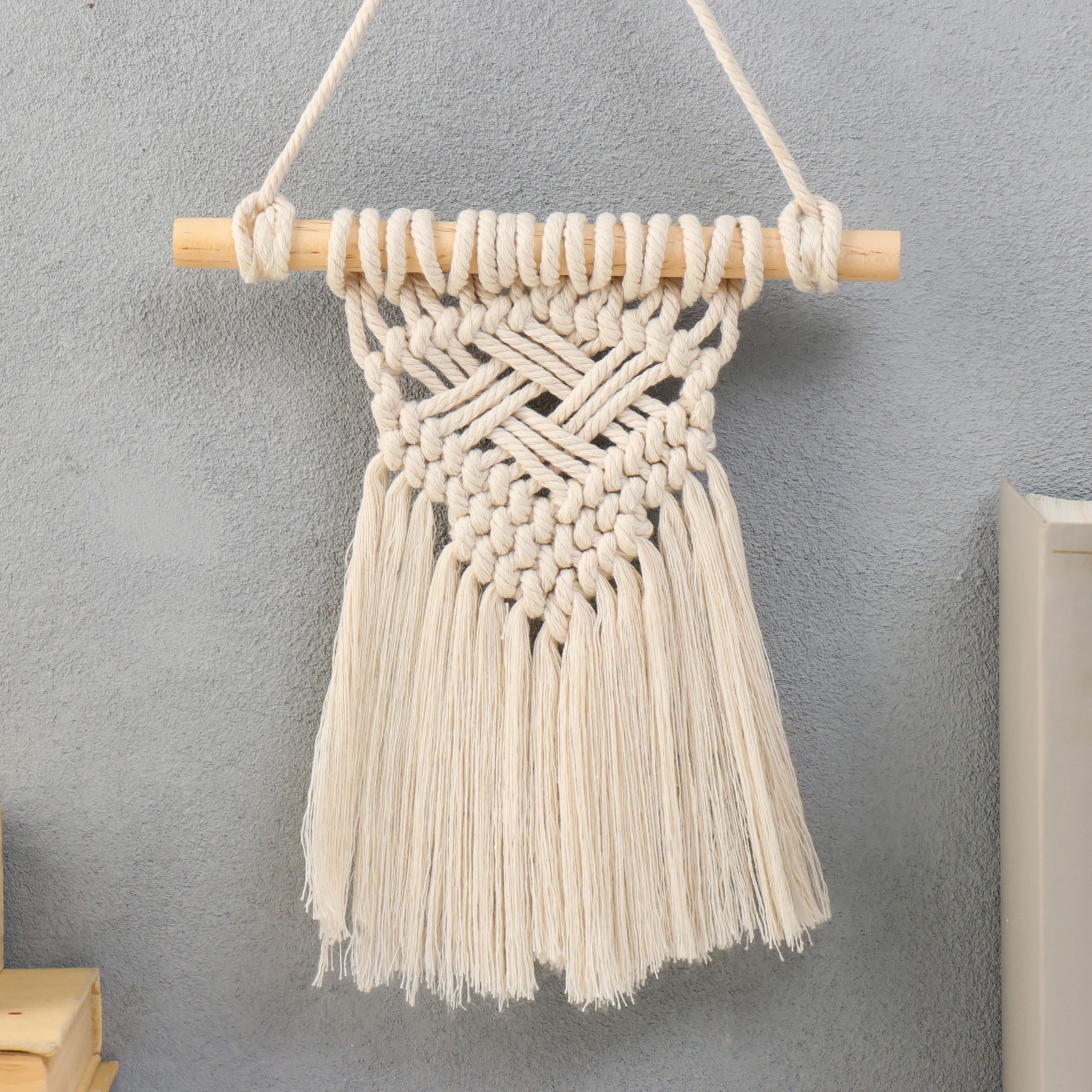 Изображение товара Панно настенное в технике макраме "Астрид" натуральный 36x20 см