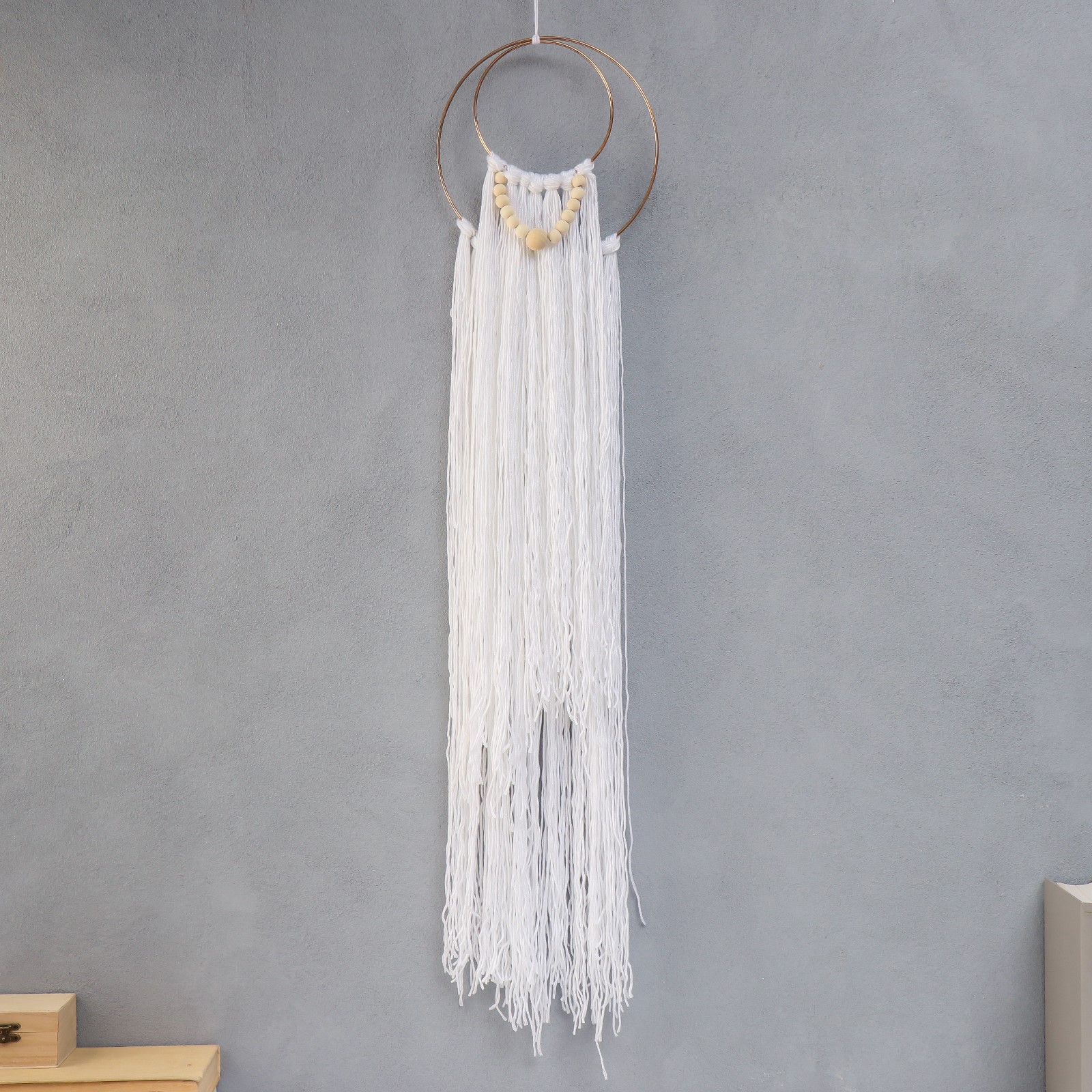 Изображение товара Панно настенное текстильное «Бохо» белоснежное, 80x18.5 см