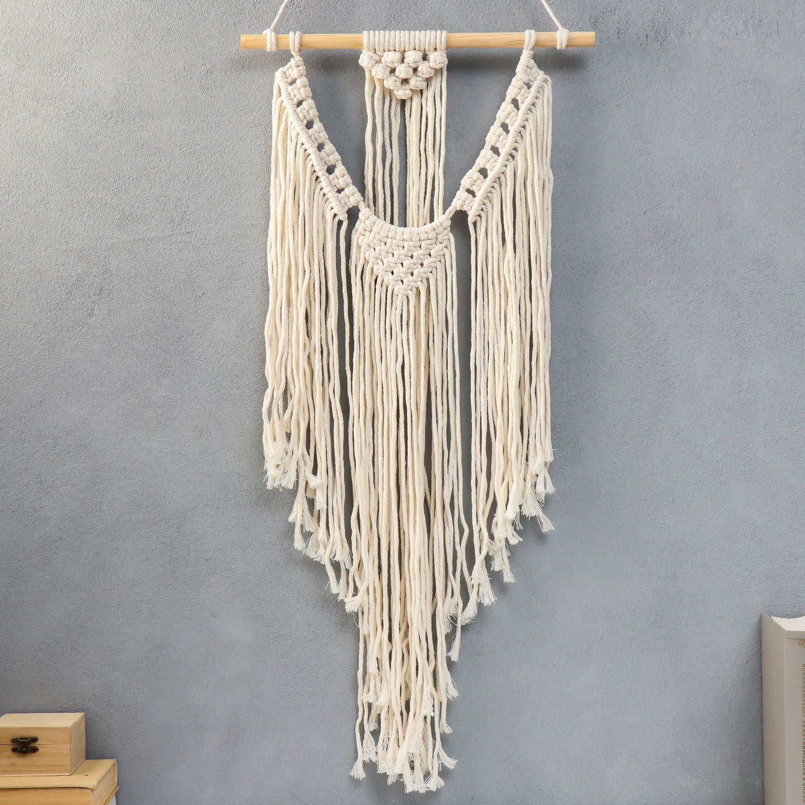 Изображение товара Панно настенное в технике макраме "Ожерелье" натуральный 92x30 см