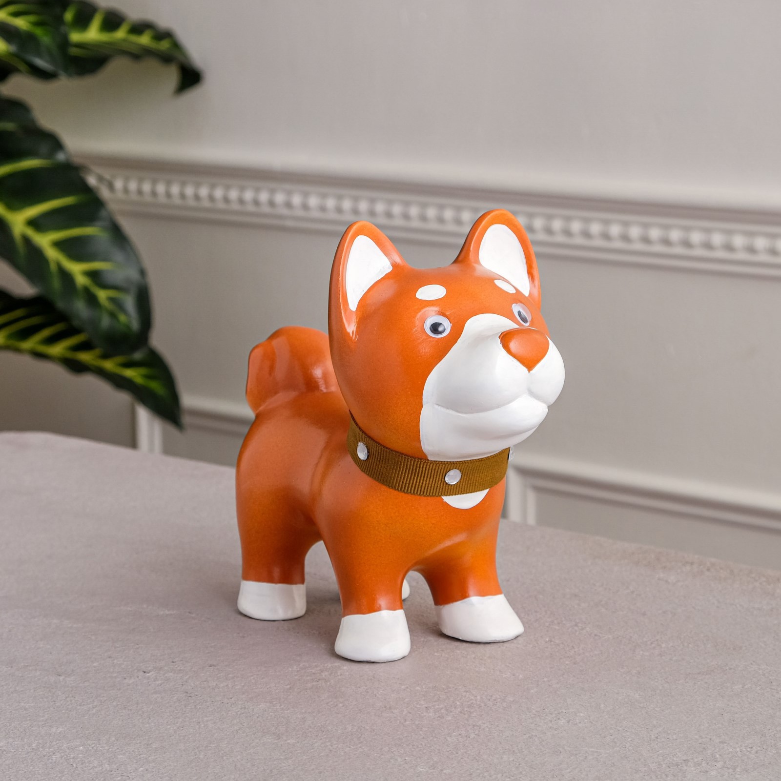 Изображение товара Копилка Собака Акита глянец рыжая 20 см