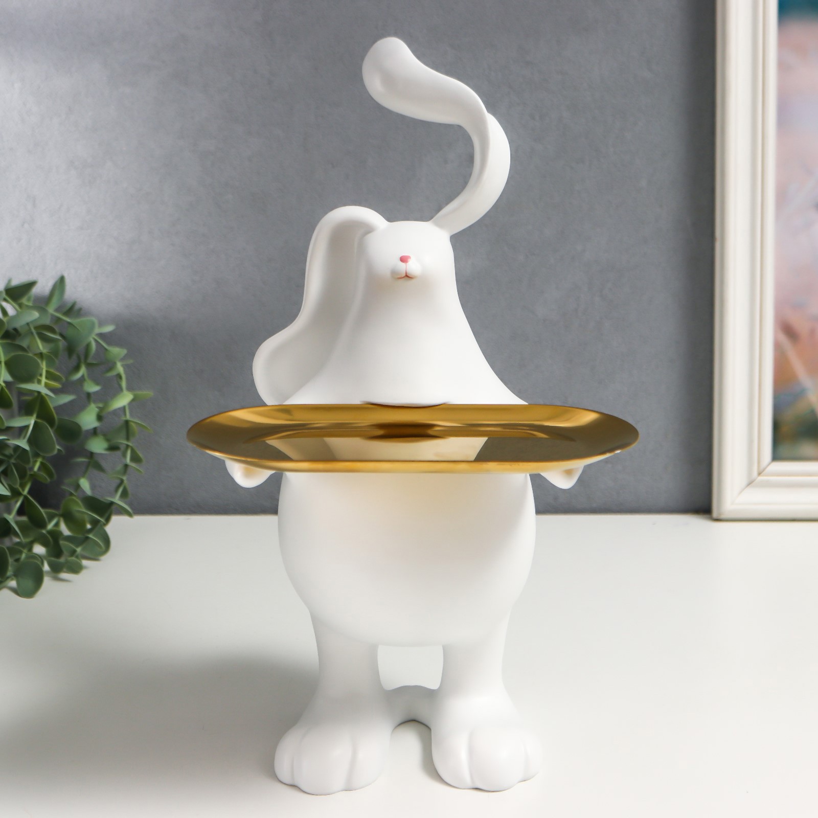 Изображение товара Подставка интерьерная "Белый кроль" 30x18x19 см